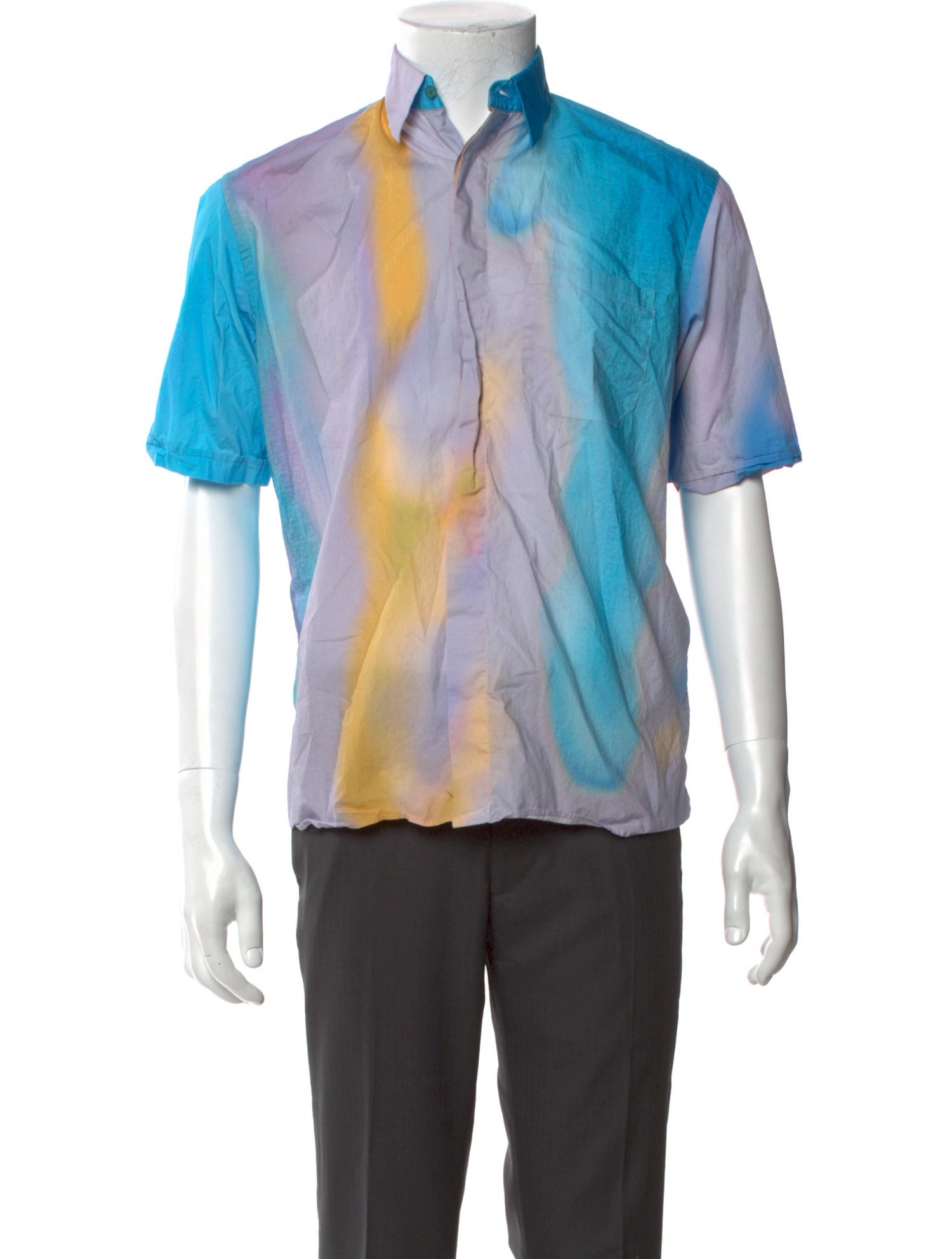Fendi Colorblock Pattern Short Sleeve Shirt