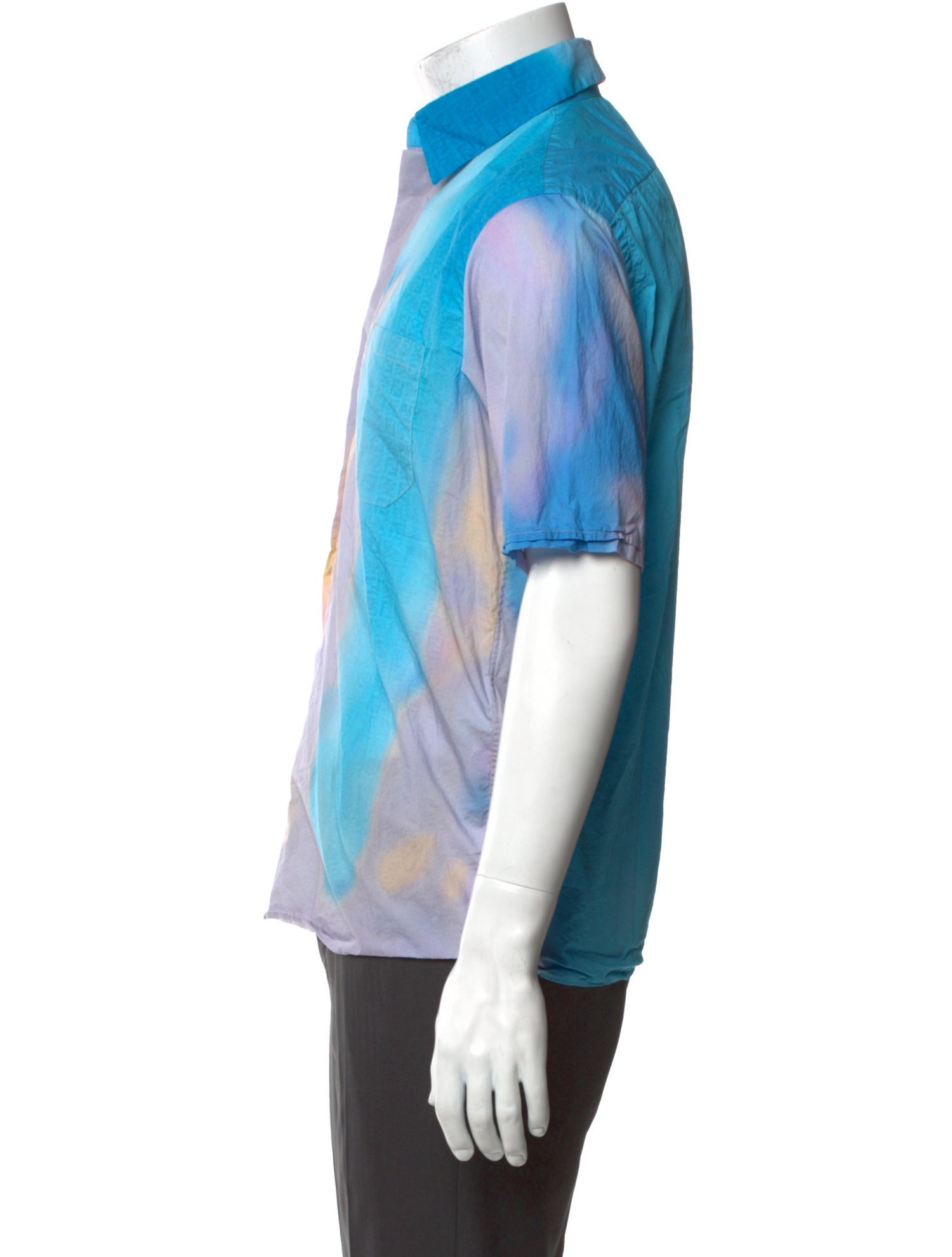 Fendi Colorblock Pattern Short Sleeve Shirt