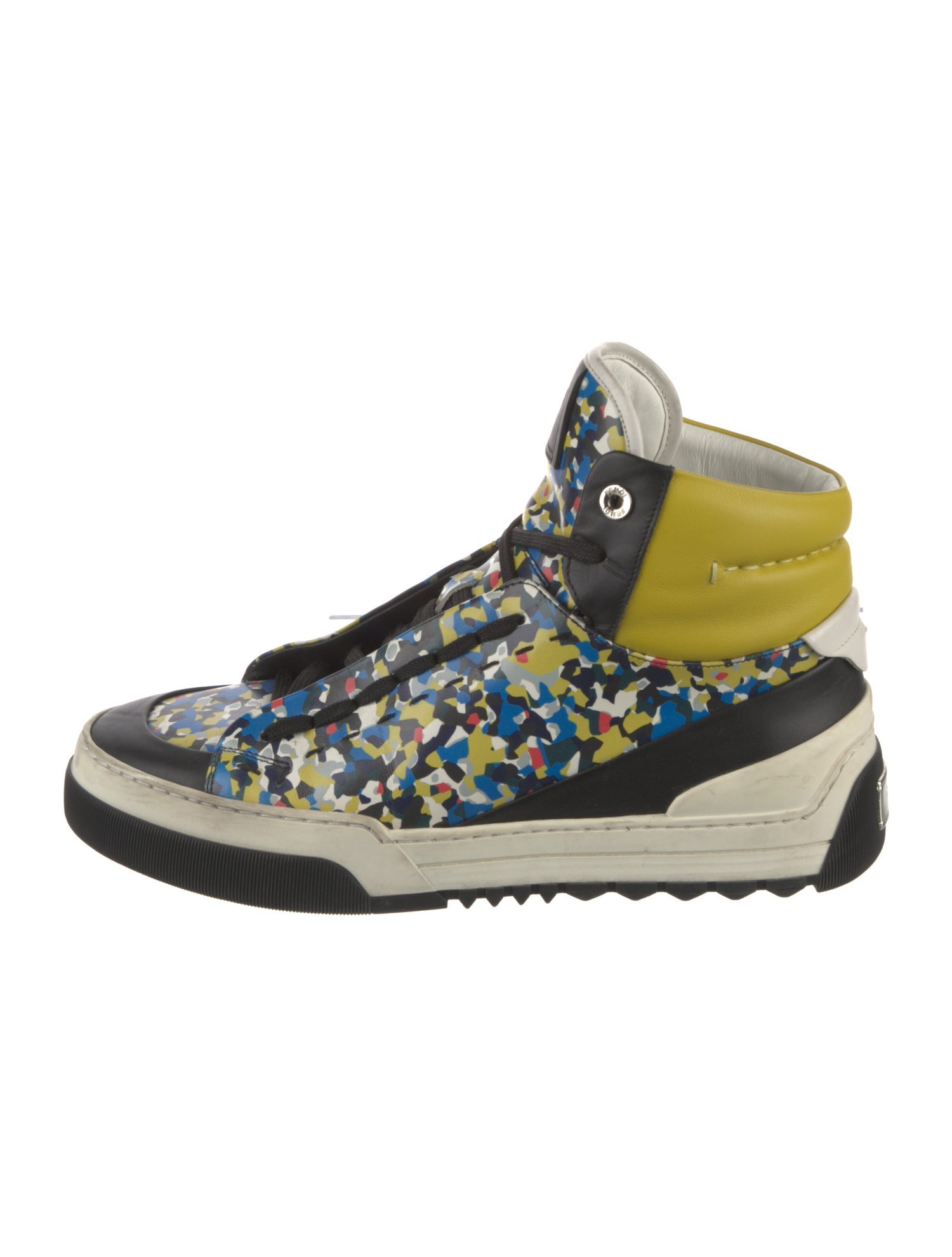 Fendi Leather Printed Sneakers