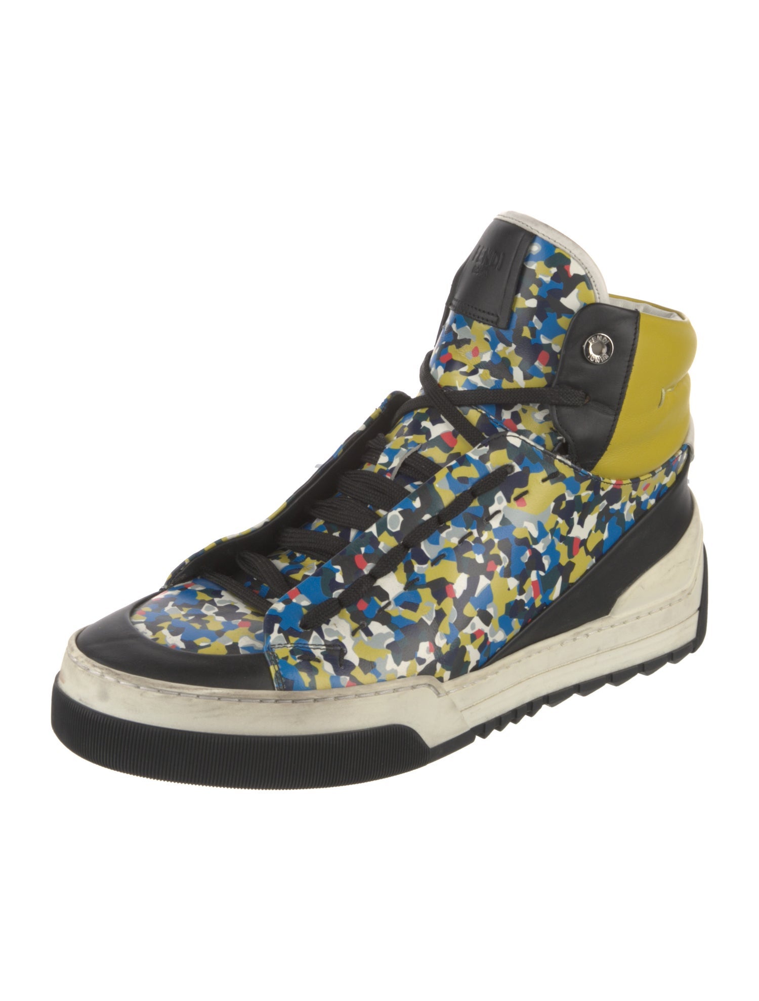 Fendi Leather Printed Sneakers