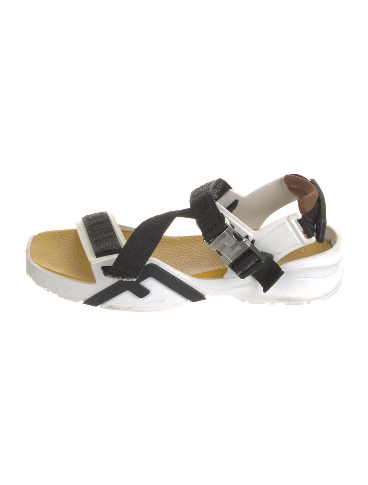 Fendi Rubber Colorblock Pattern Sandals