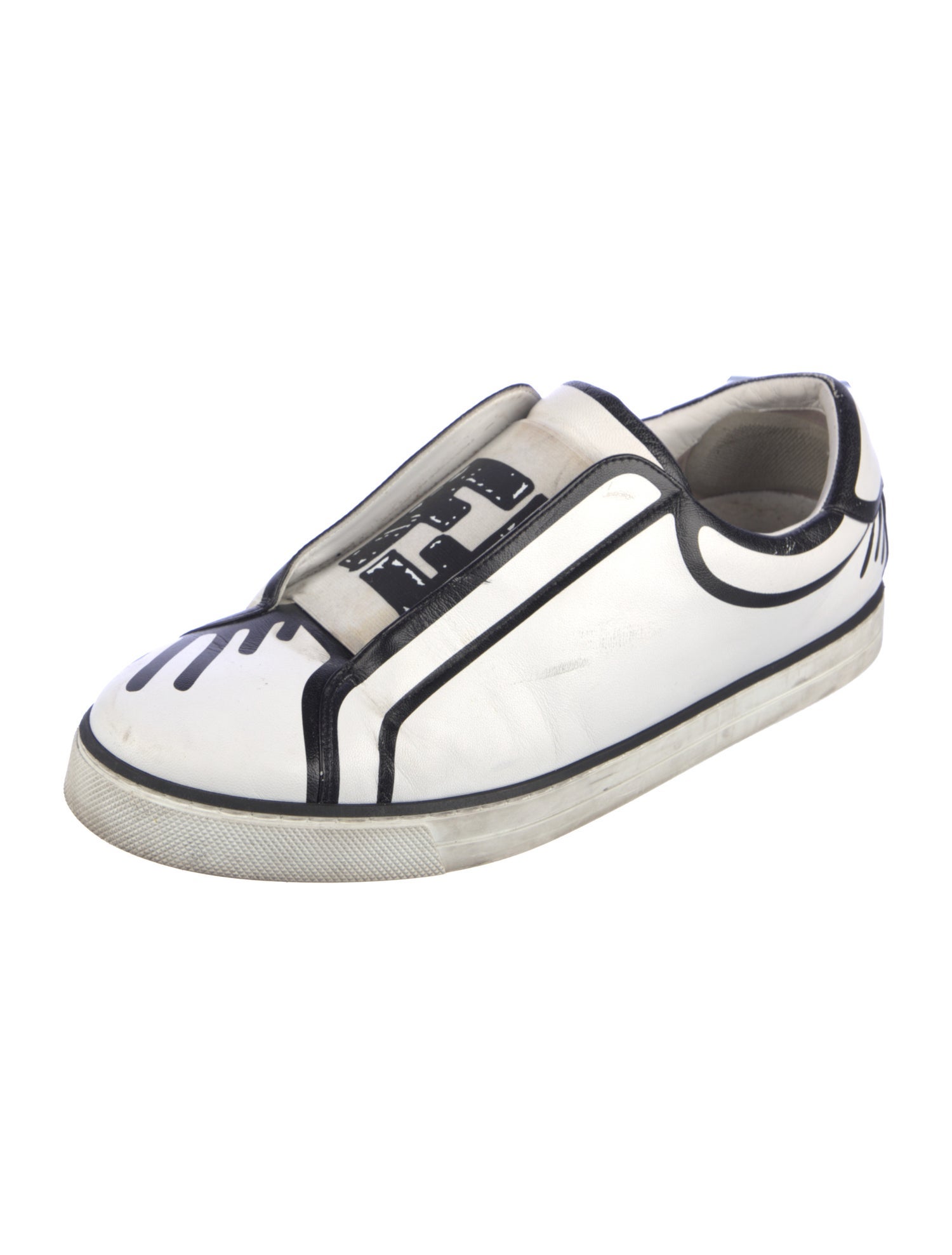 Fendi Leather Printed Sneakers