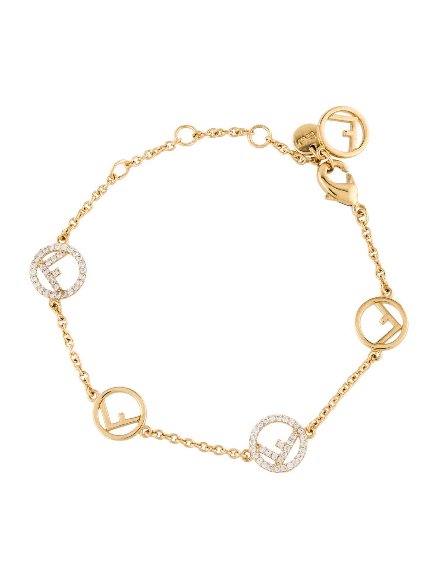 Fendi Crystal 'F Is Fendi' Station Bracelet