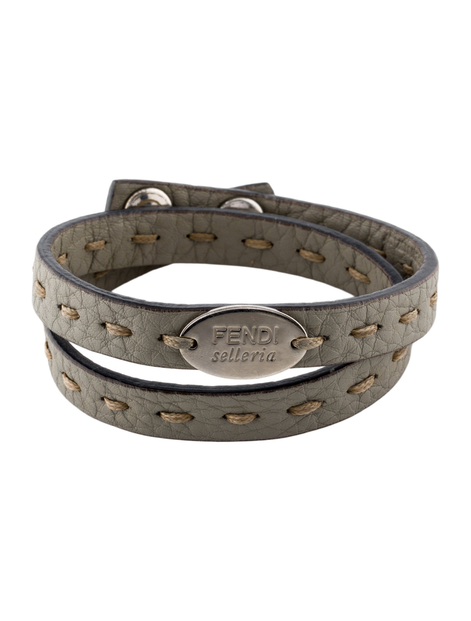 Fendi Leather Selleria Wrap Bracelet