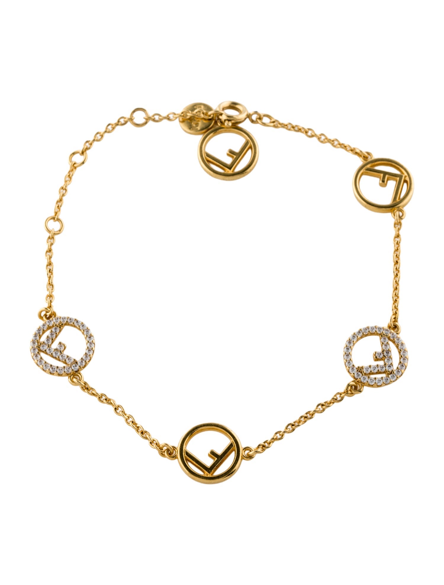 Fendi F Is Fendi Crystal Station Bracelet