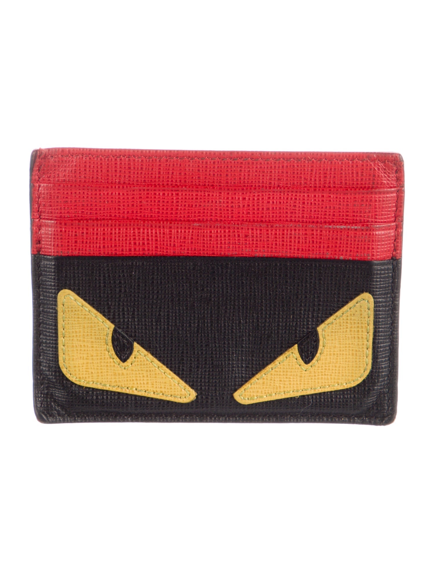 Fendi Monsters Motif Leather Card Holder