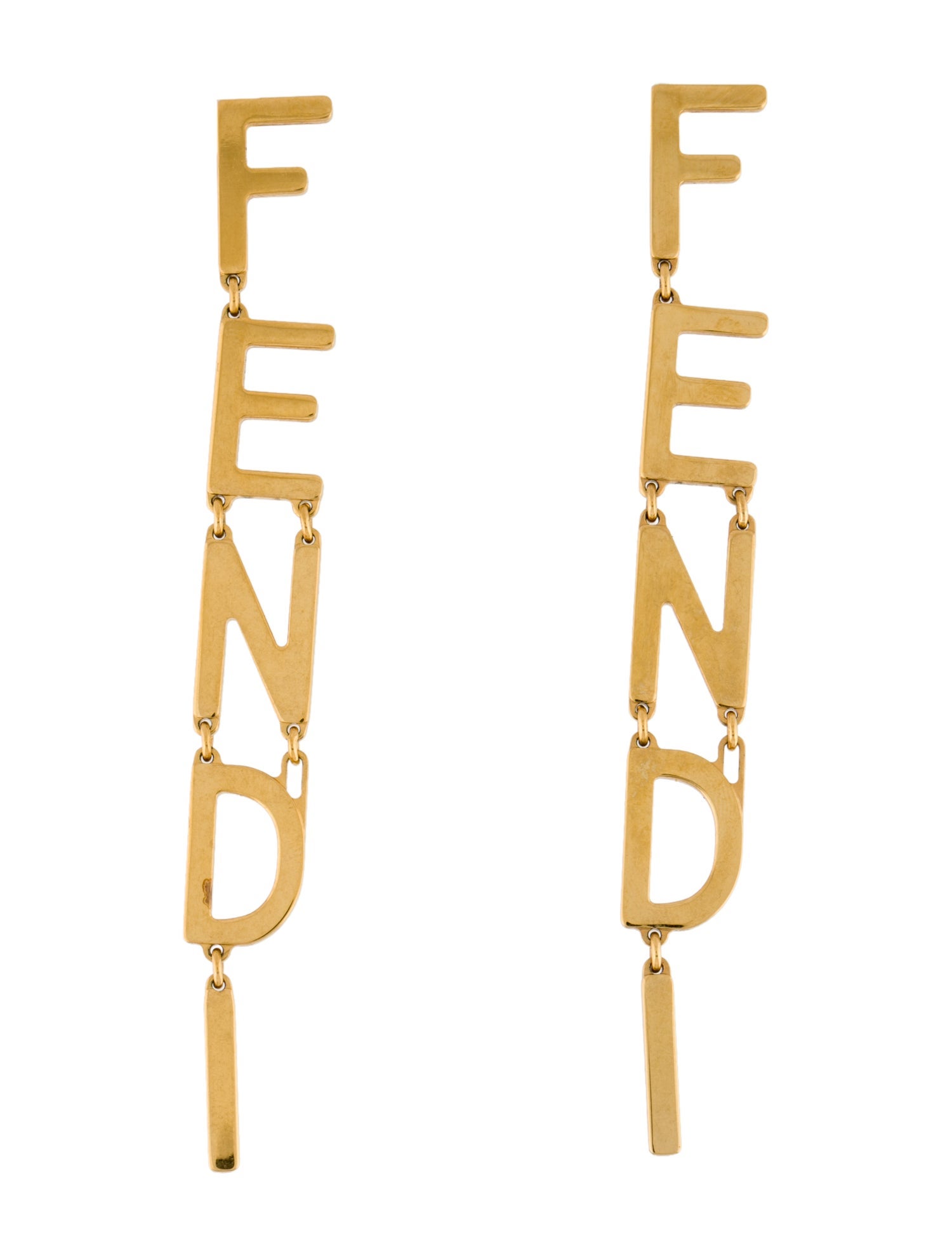 Fendi Logo 'Fendigraphy' Stud Drop Earrings