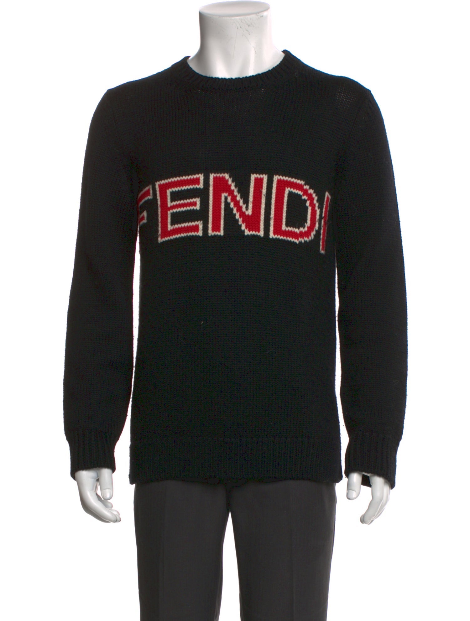 Fendi Virgin Wool Graphic Print Pullover