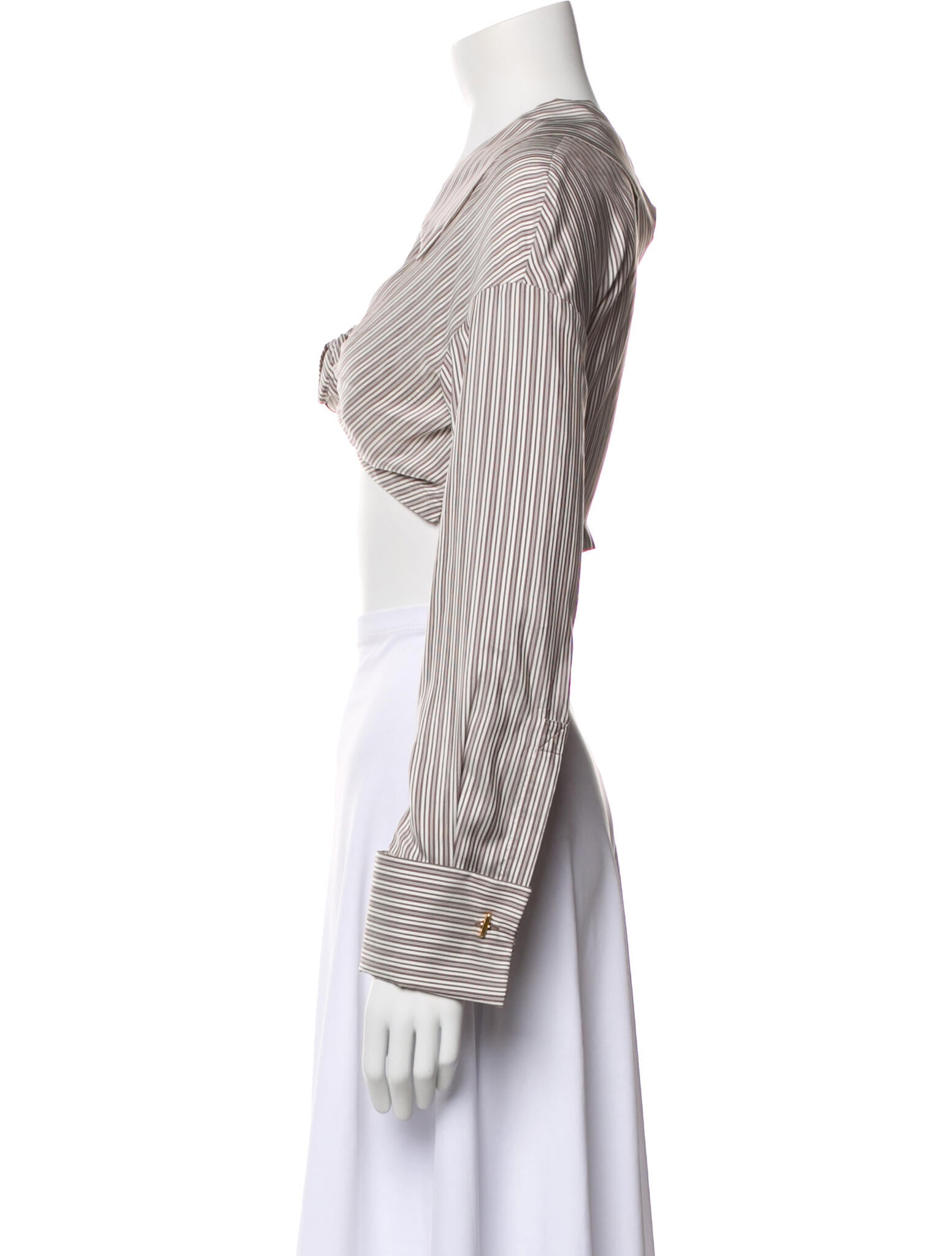 Fendi Silk Striped Crop Top