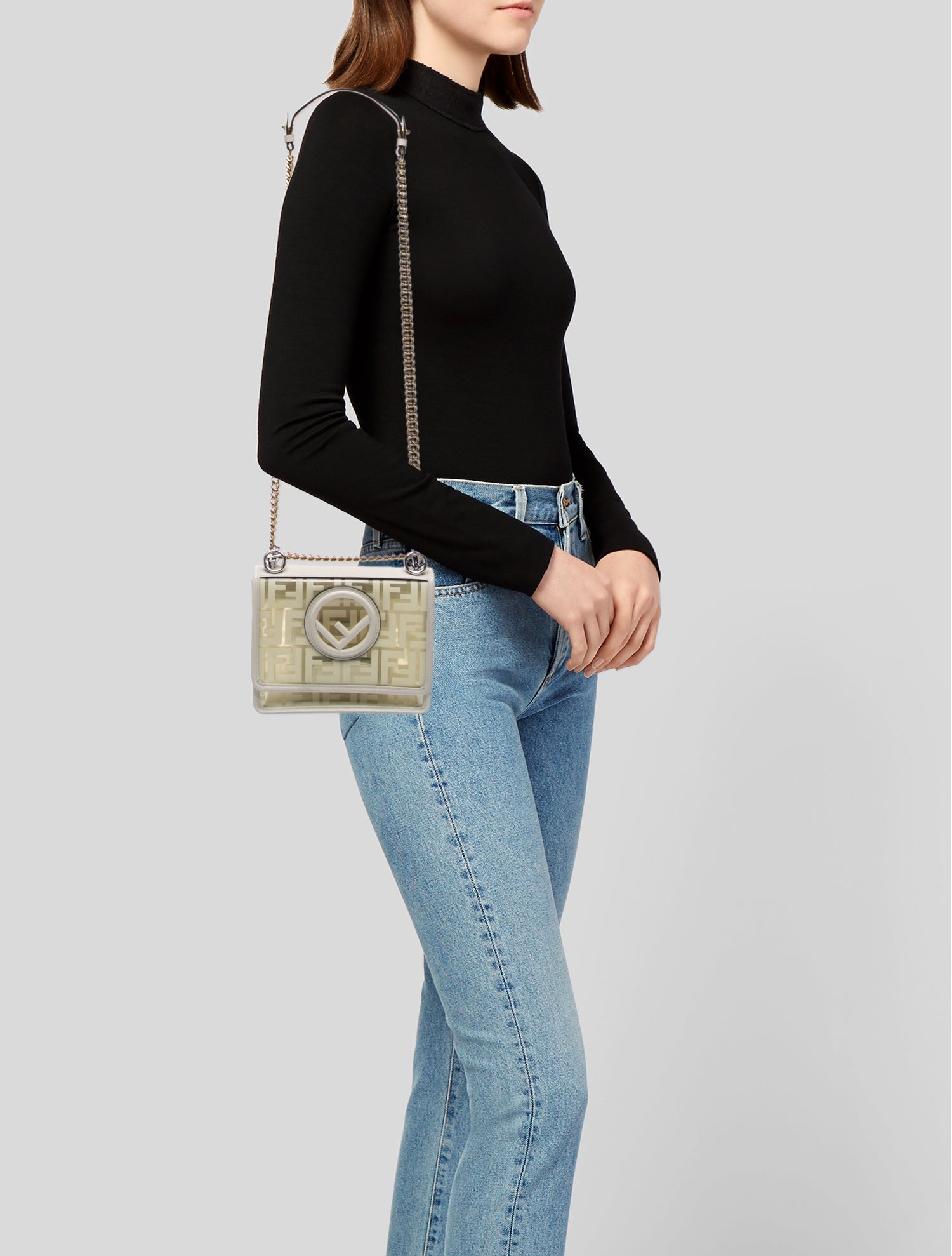 Fendi Zucca FF Kan I F Small - Neutrals Crossbody Bags, Handbags