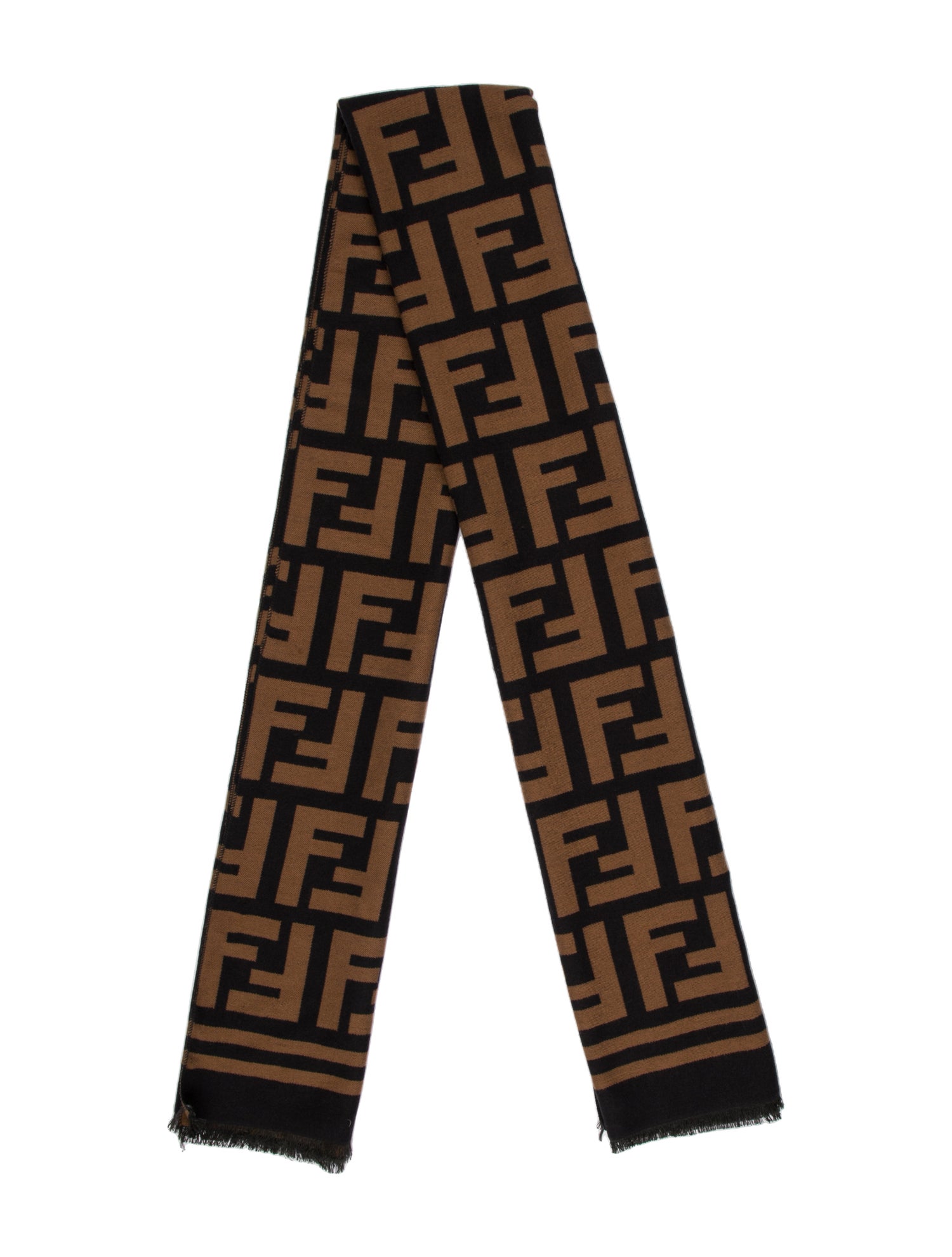 Fendi Wool Zucca FF Logo Scarf