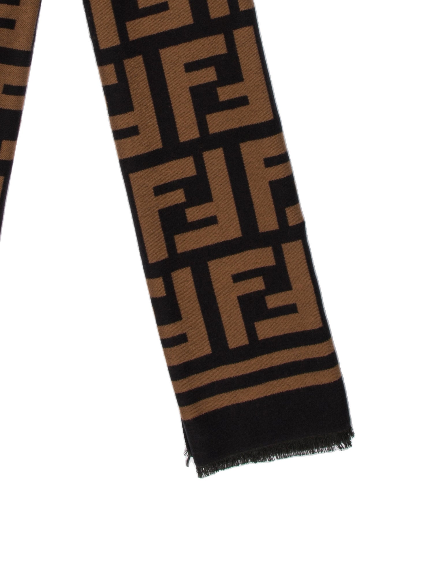 Fendi Wool Zucca FF Logo Scarf