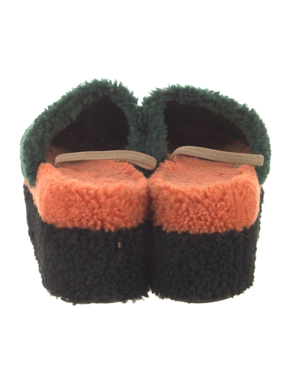 Fendi Shearling Colorblock Pattern Slingback Flats - image 4