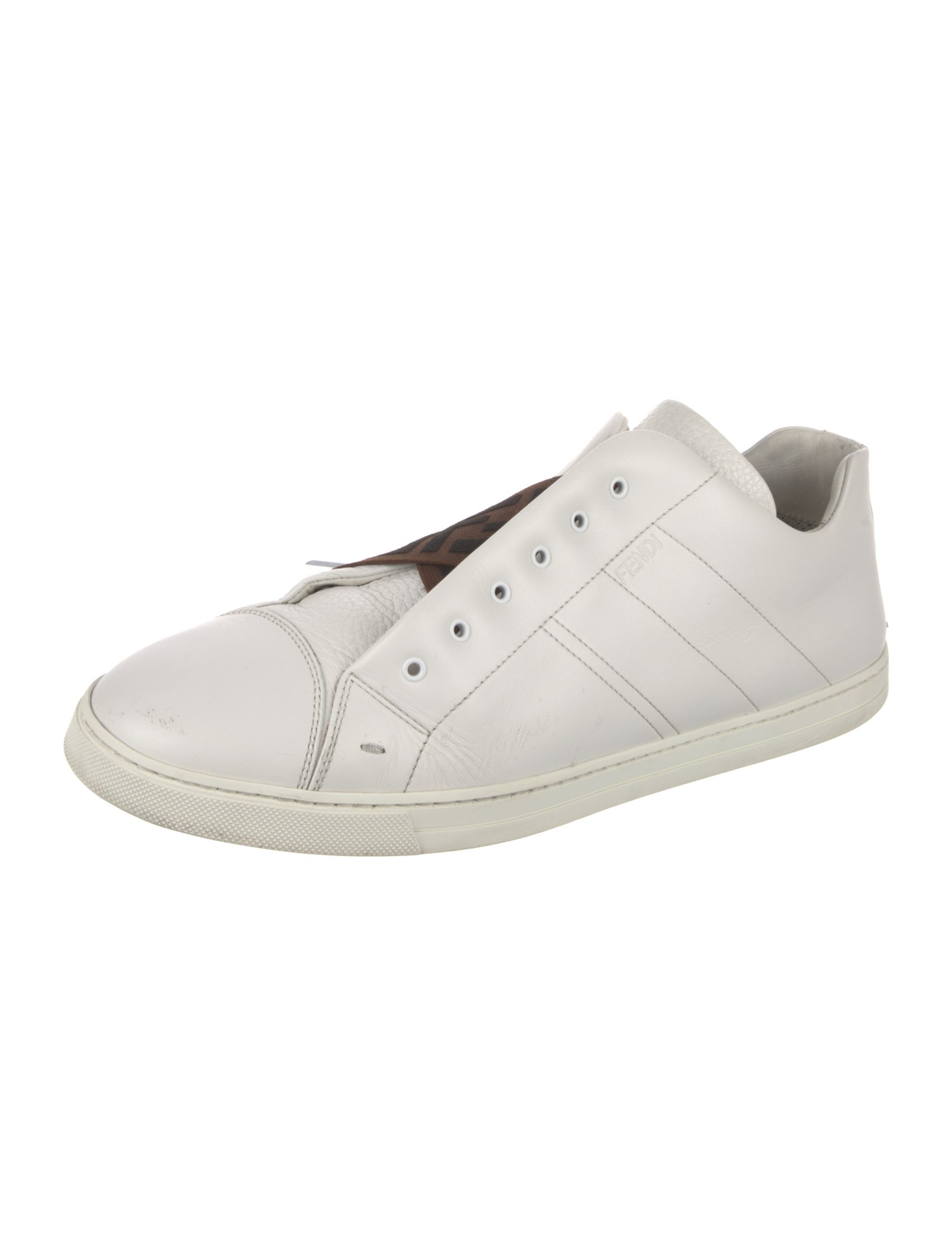 Fendi Zucca FF Logo Leather Sneakers