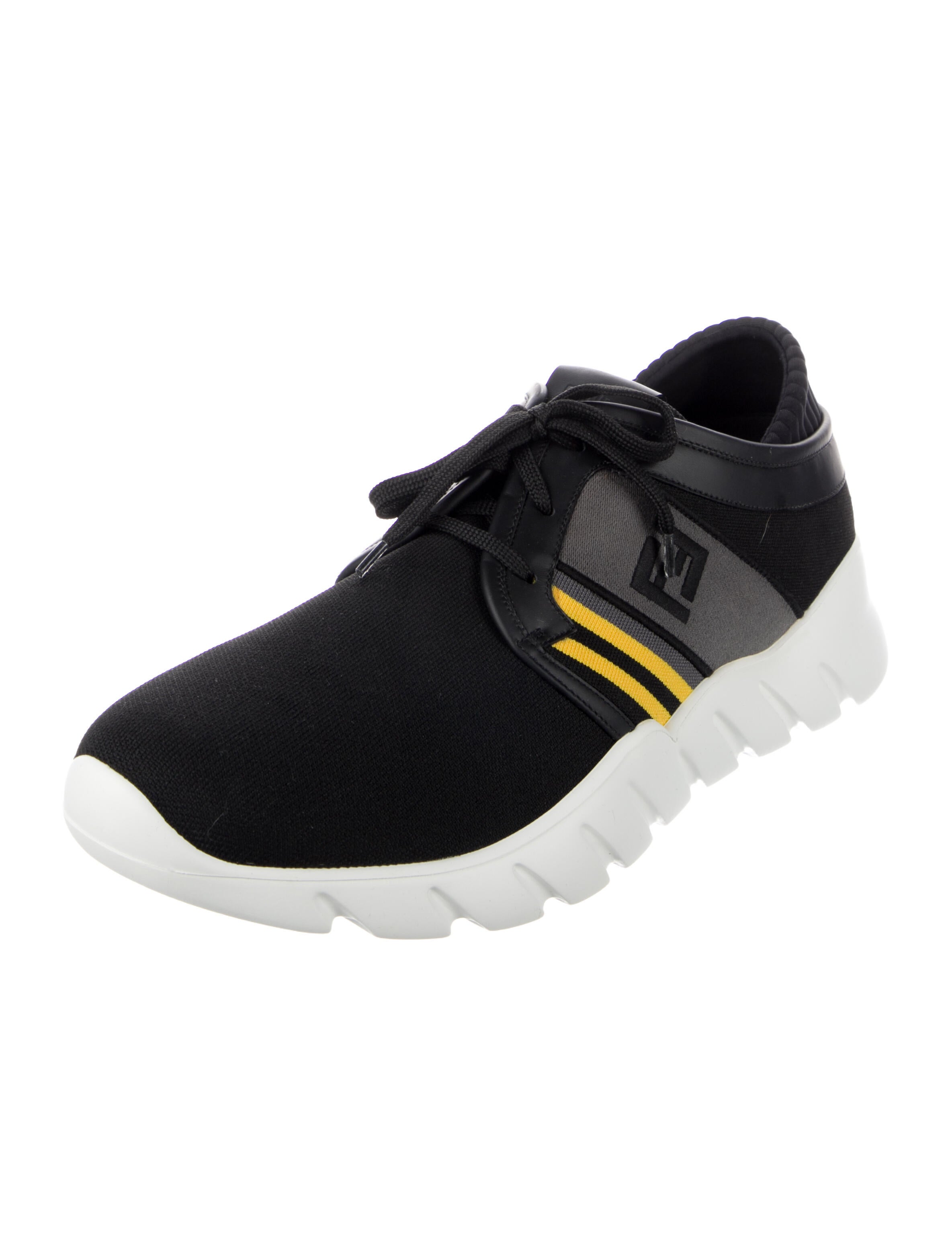 Fendi Printed Leather Trim Embellishment Sneakers