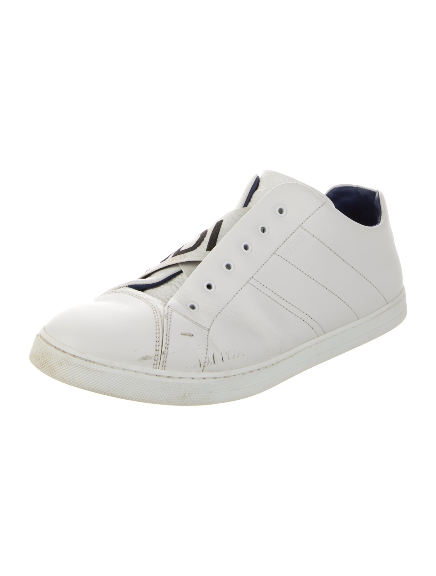 Fendi Zucca FF Logo Leather Sneakers