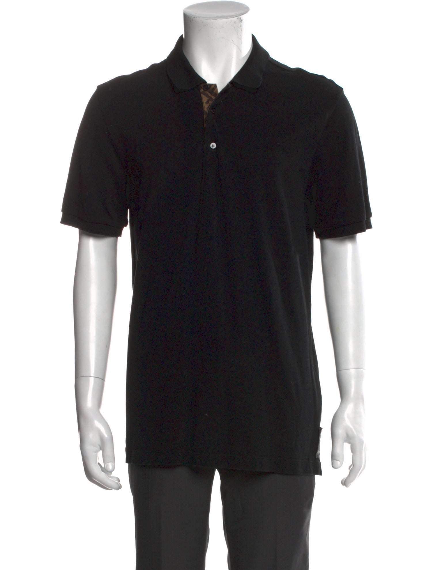 Fendi Zucca FF Logo Collar Polo Shirt