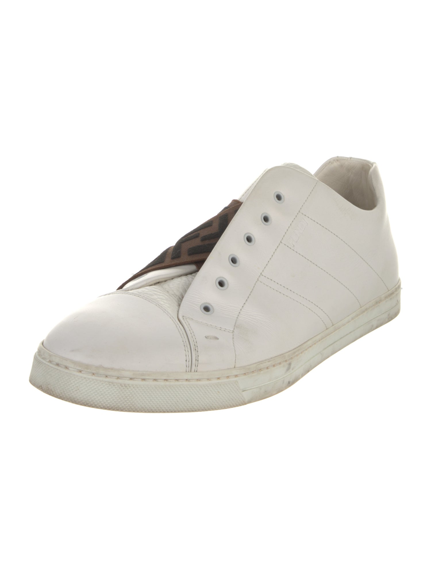 Fendi Zucca FF Logo Leather Sneakers