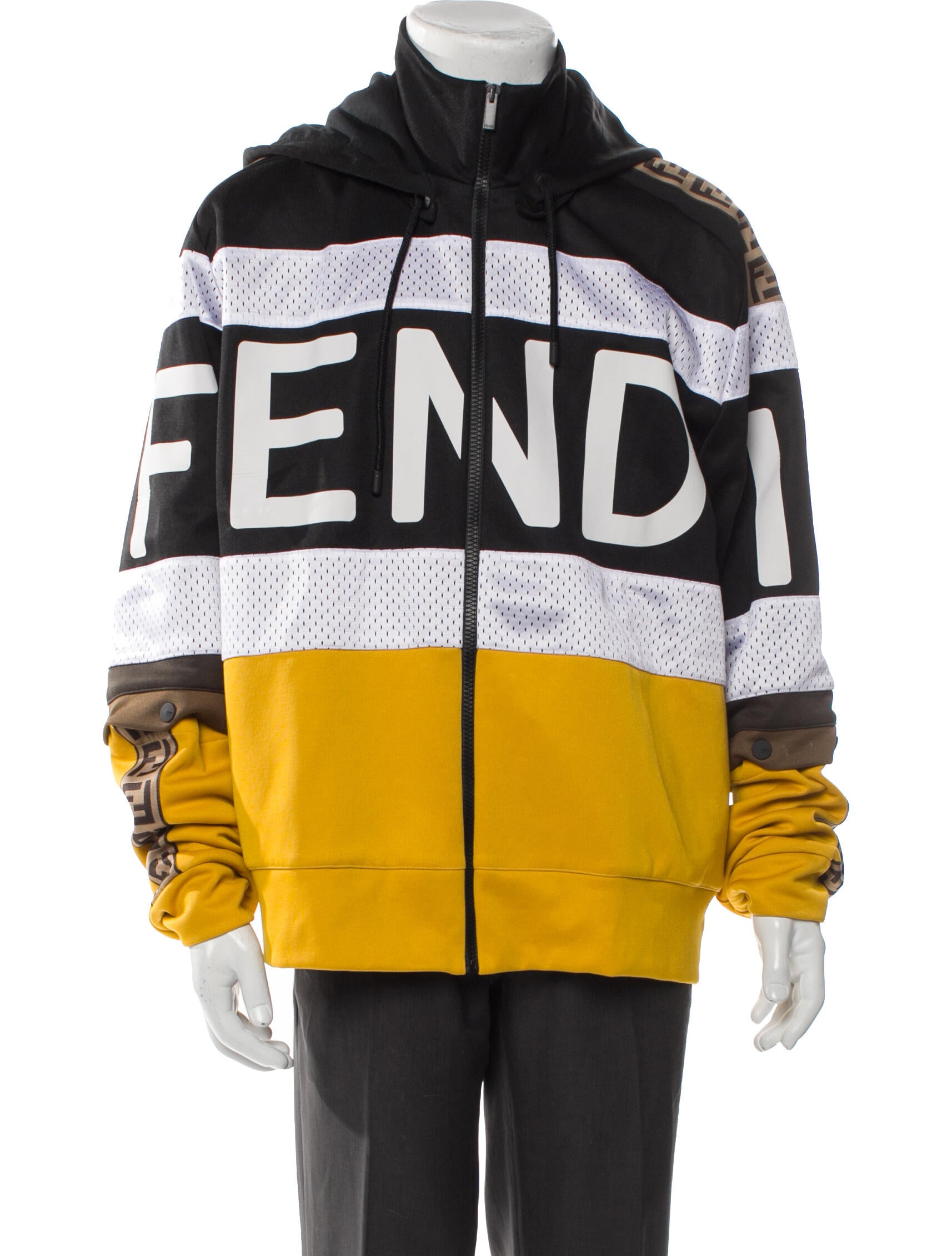 Fendi Zucca FF Logo Colorblock Pattern Windbreaker