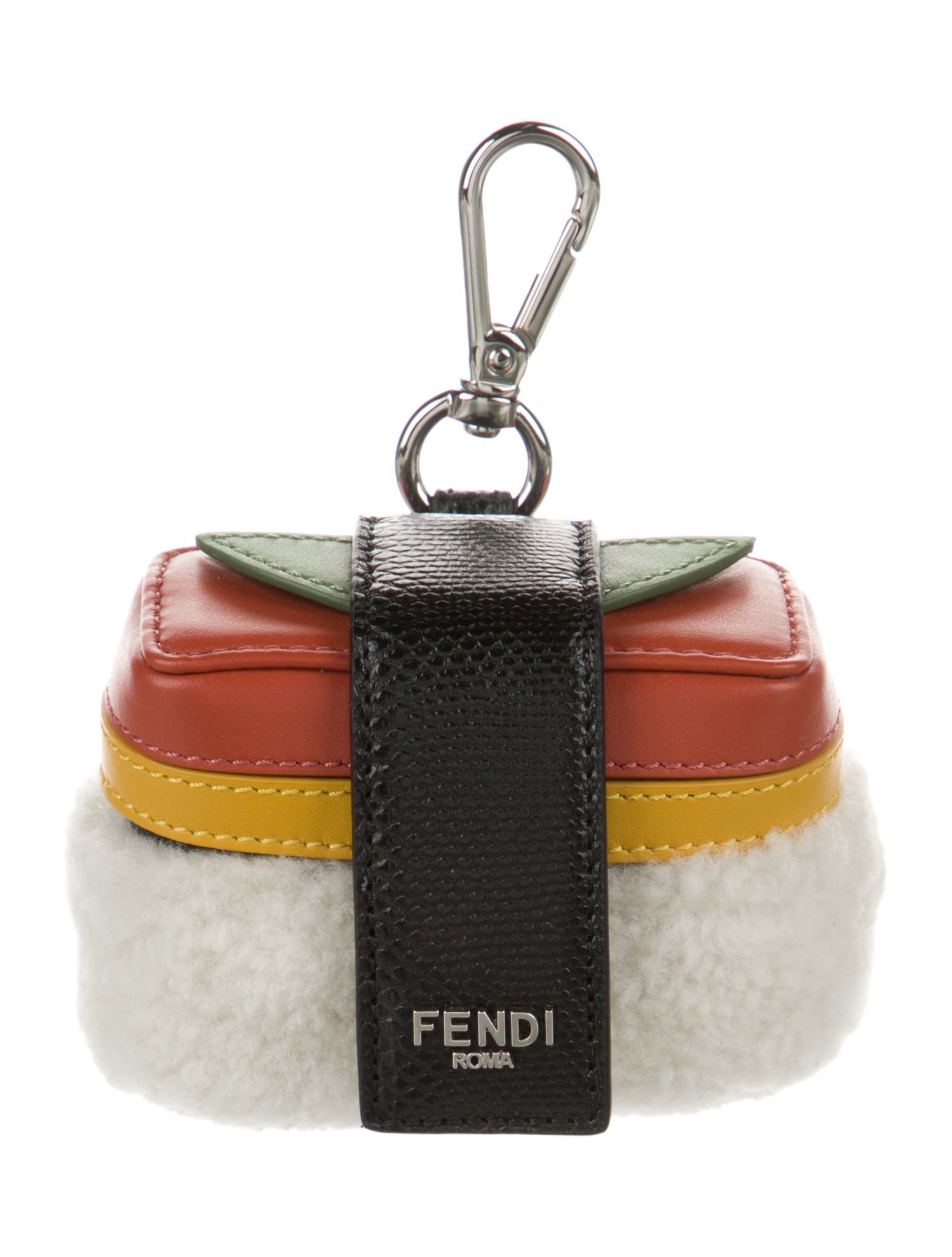 Fendi Pattern Print Leather Keychain