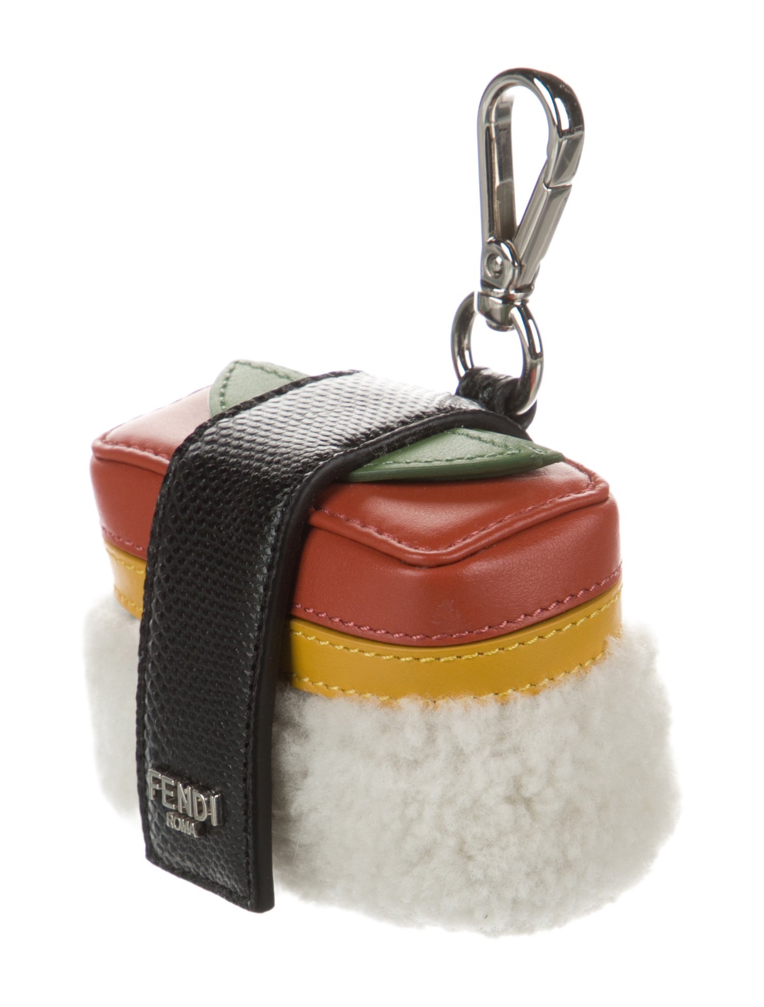 Fendi Pattern Print Leather Keychain