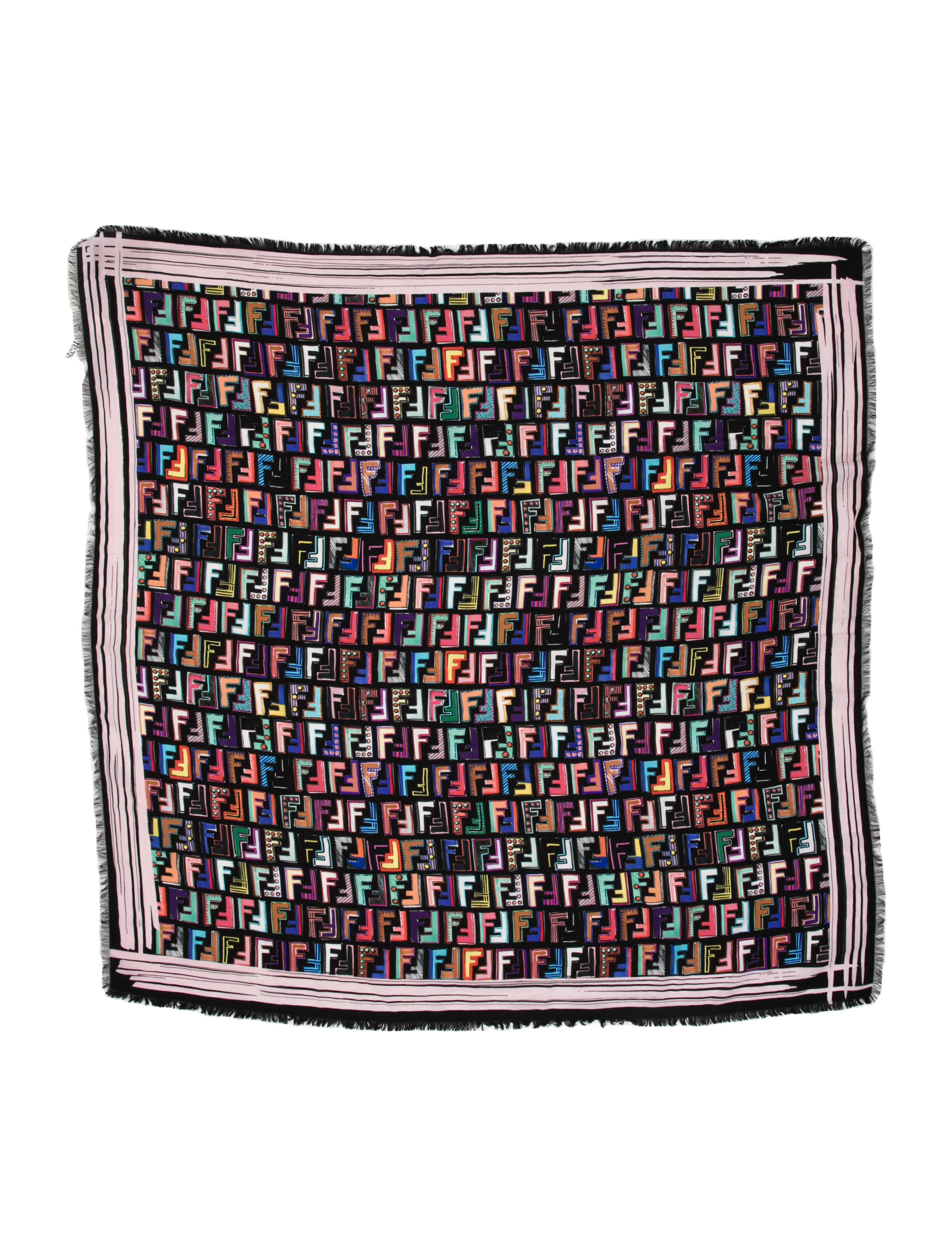 Fendi Silk Zucca FF Logo Scarf