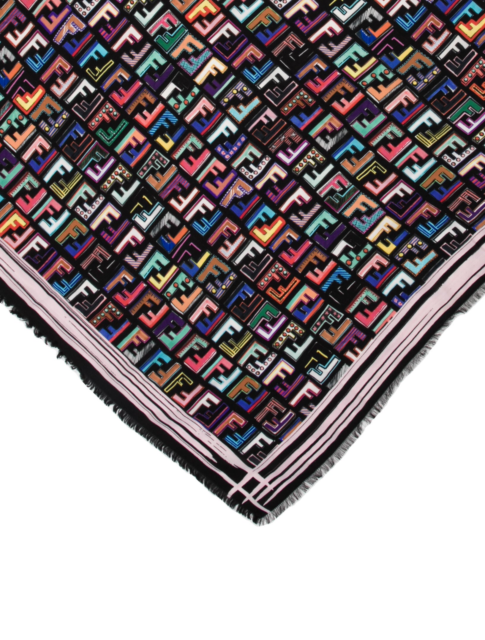 Fendi Silk Zucca FF Logo Scarf