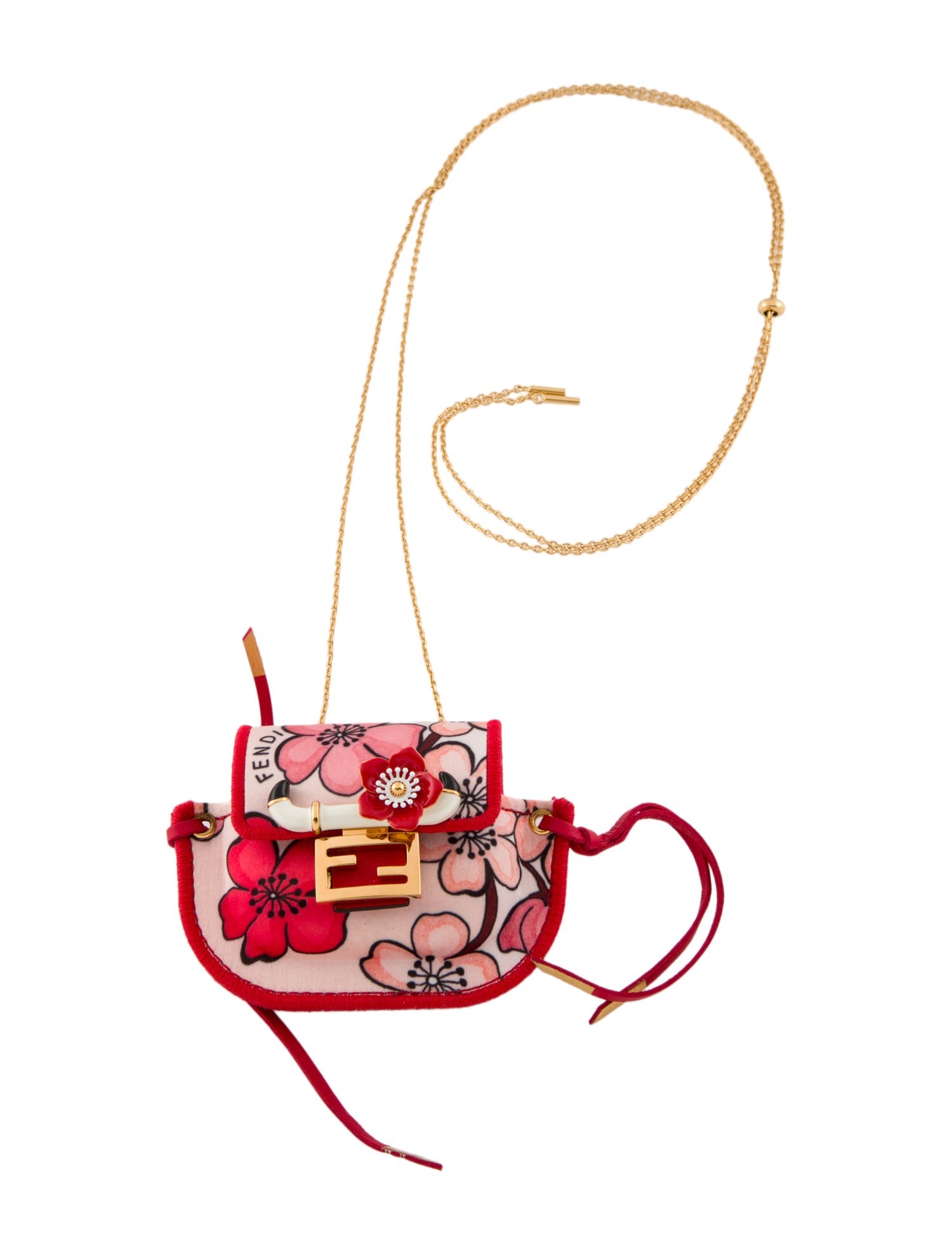 Fendi Flower Nano Baguette Silk Case