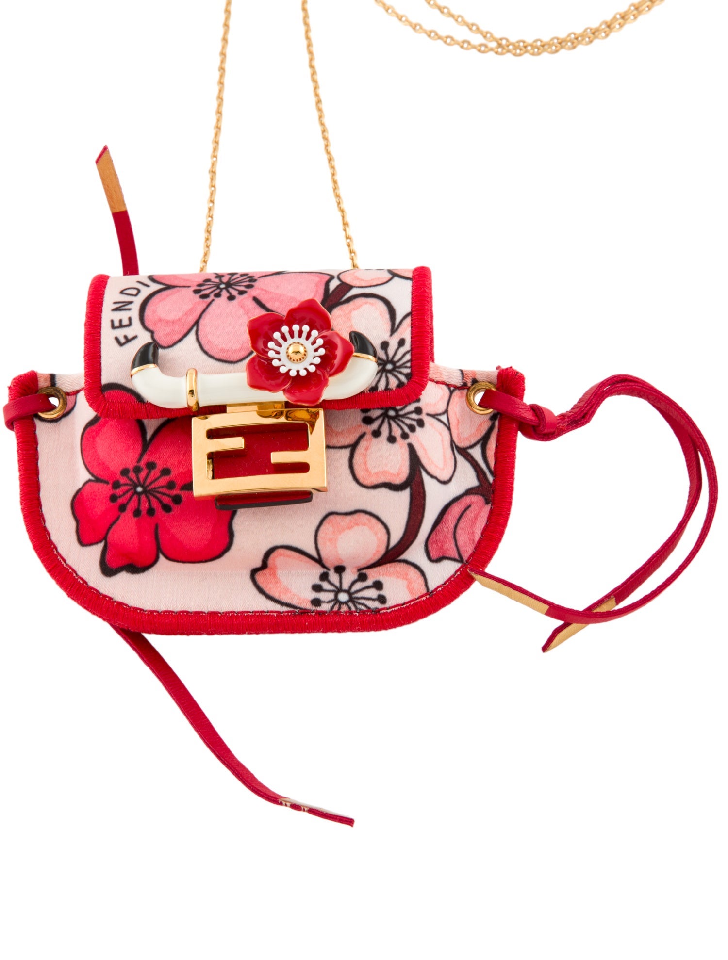 Fendi Flower Nano Baguette Silk Case