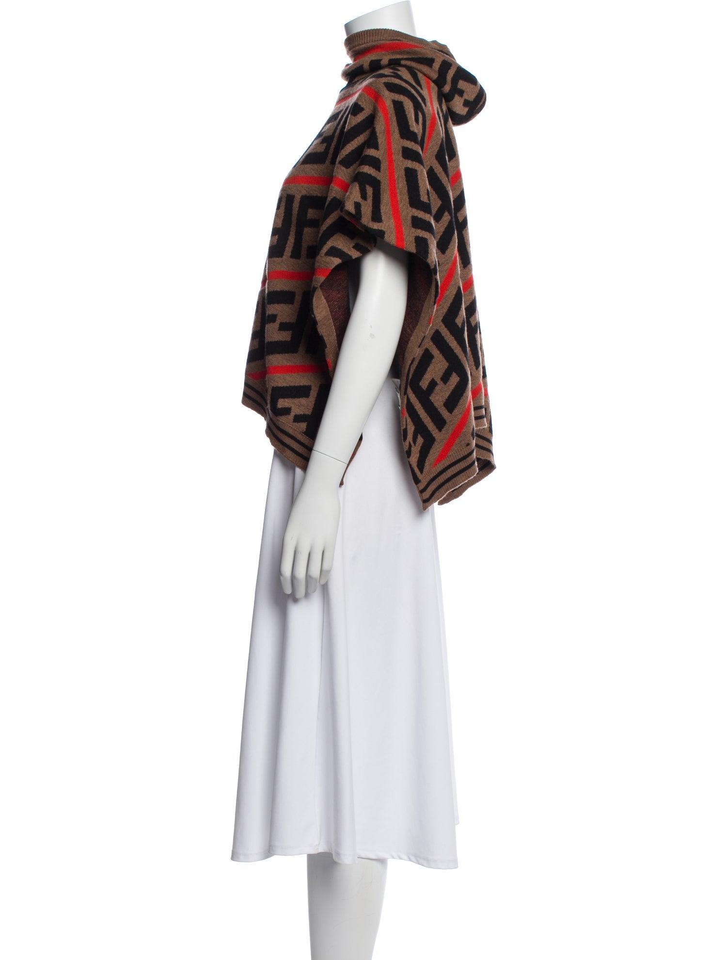 Fendi Zucca Print Hooded Poncho w/Tags