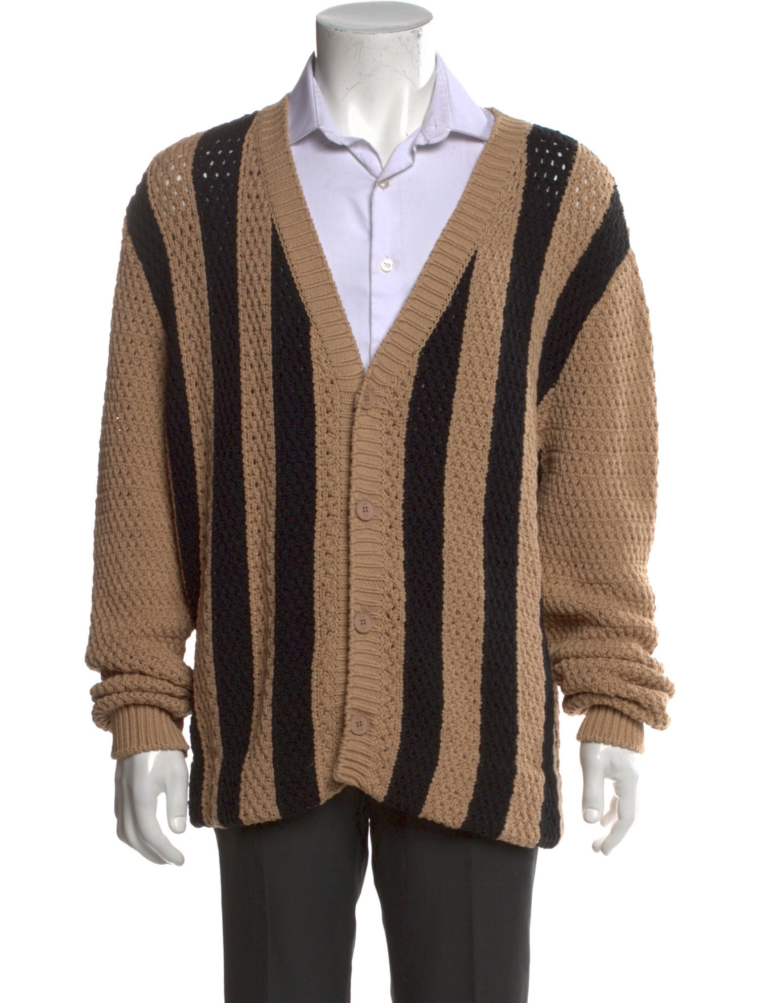Fendi Striped V-Neck Cardigan w/ Tags