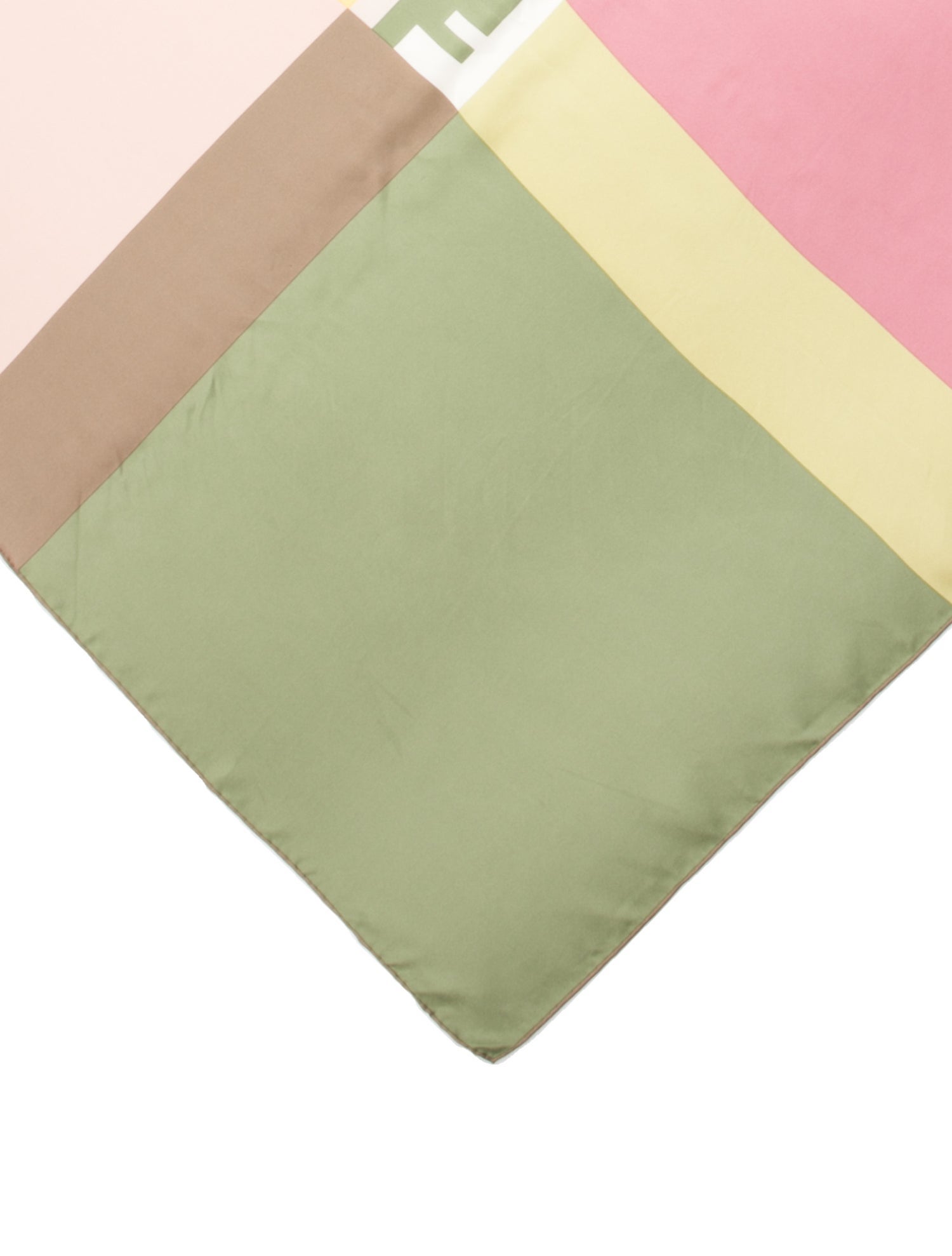 Fendi Silk Colorblock Pattern Scarf