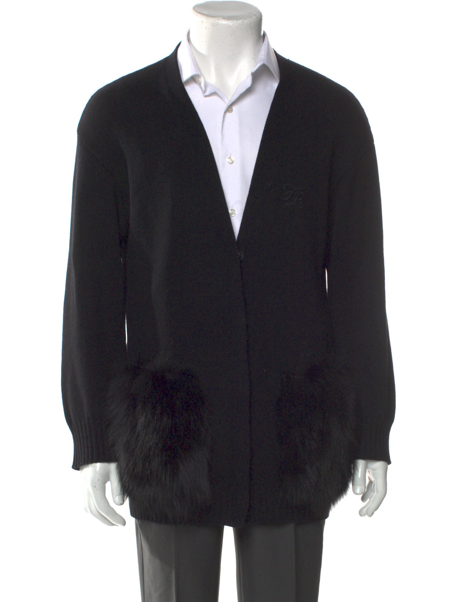 Fendi Virgin Wool V-Neck Cardigan
