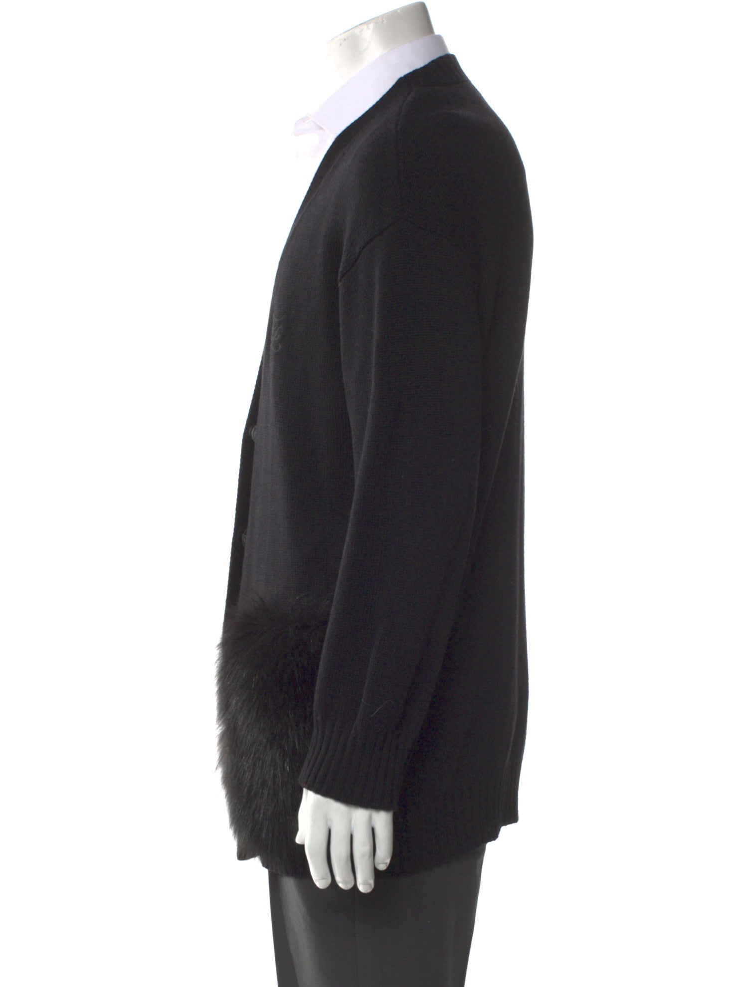 Fendi Virgin Wool V-Neck Cardigan