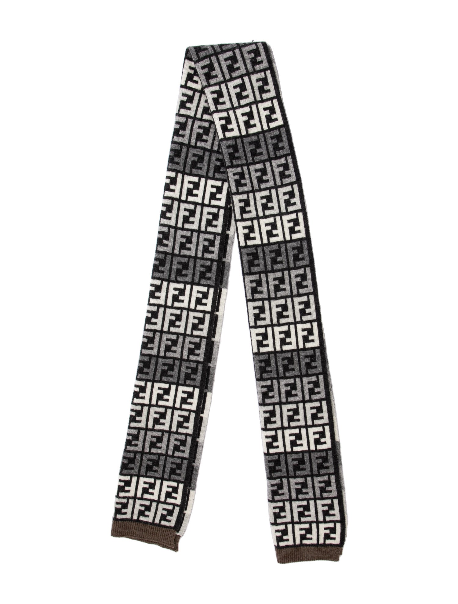 Fendi Wool Zucca FF Logo Scarf