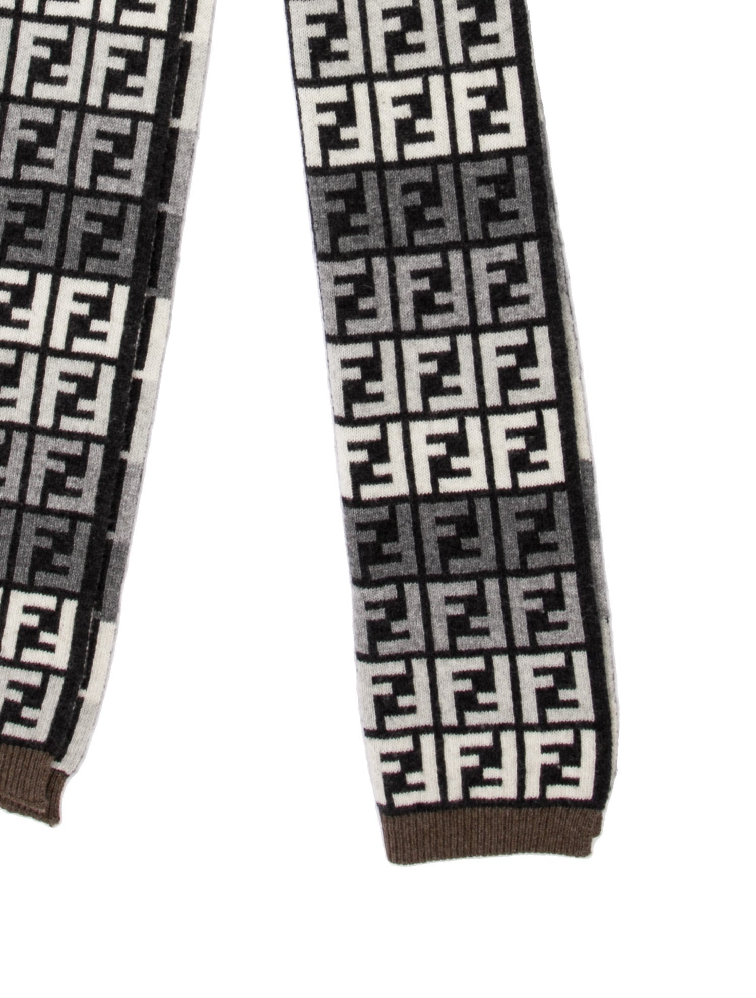 Fendi Wool Zucca FF Logo Scarf