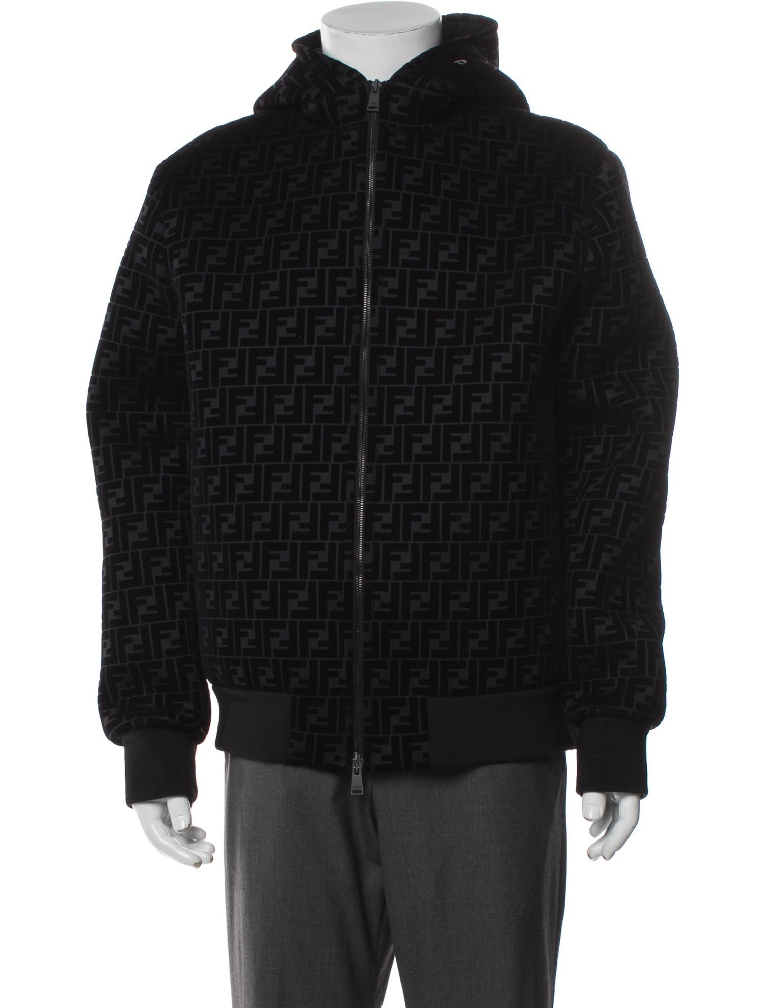 Fendi Zucca FF Logo Printed Puffer Coat