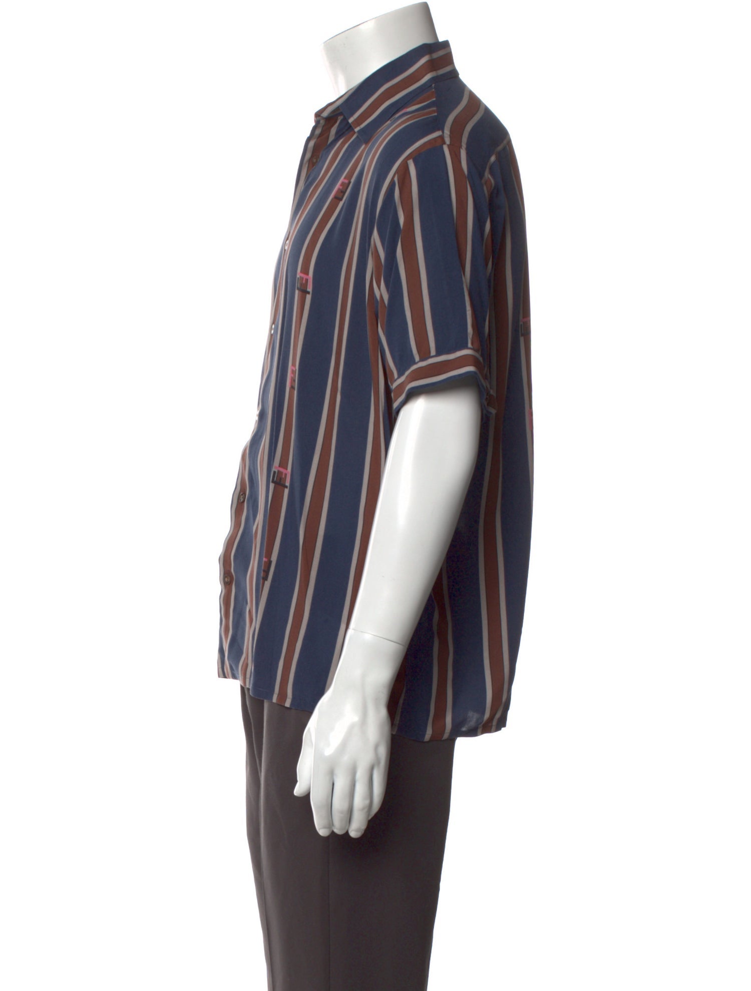 Fendi Striped Short Sleeve Shirt