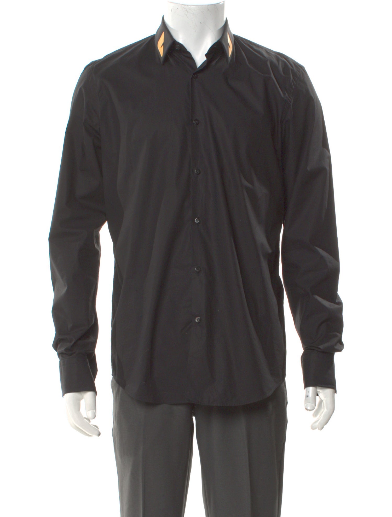 Fendi Monsters Motif Long Sleeve Dress Shirt