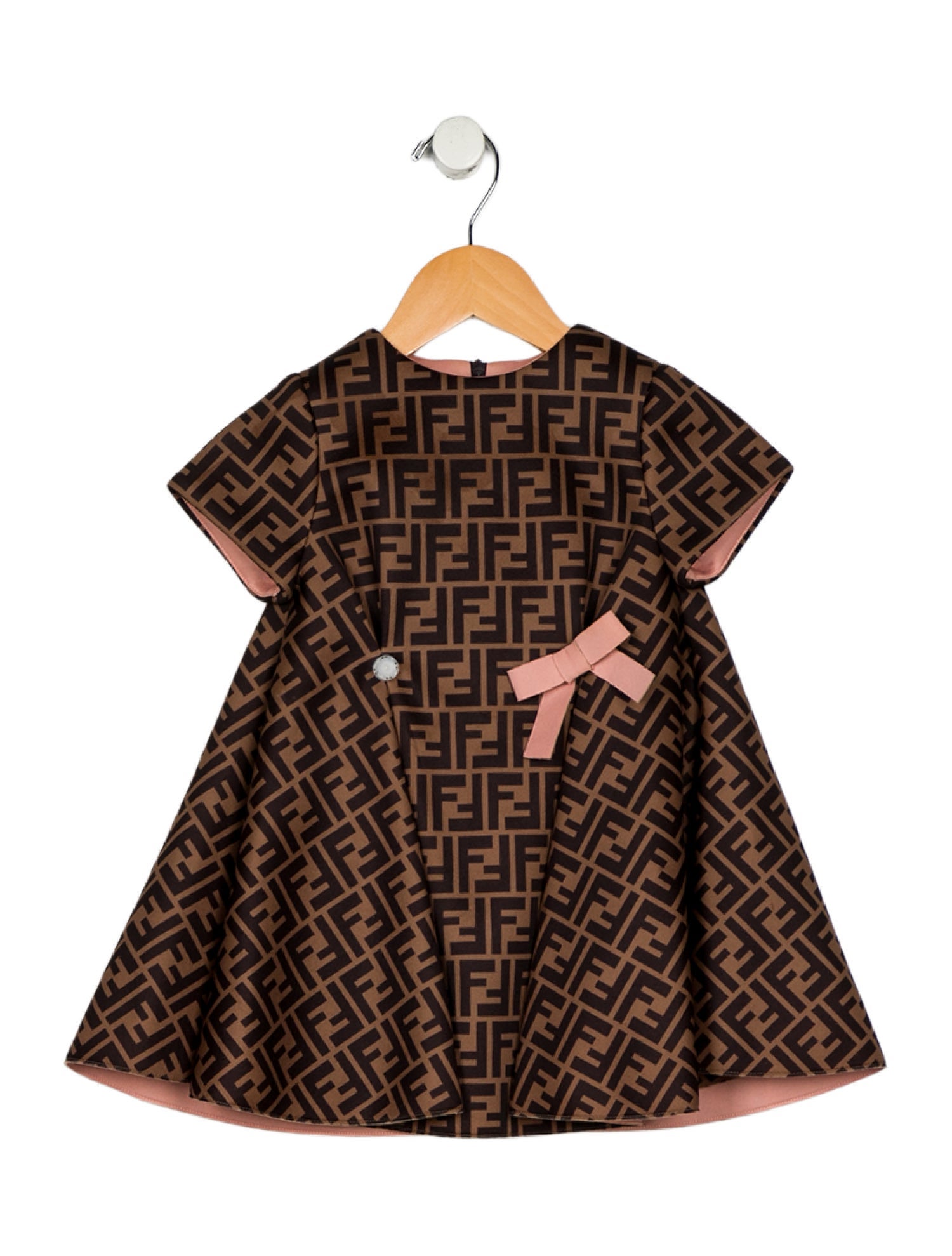 Fendi Zucca Print Short Sleeve Dress