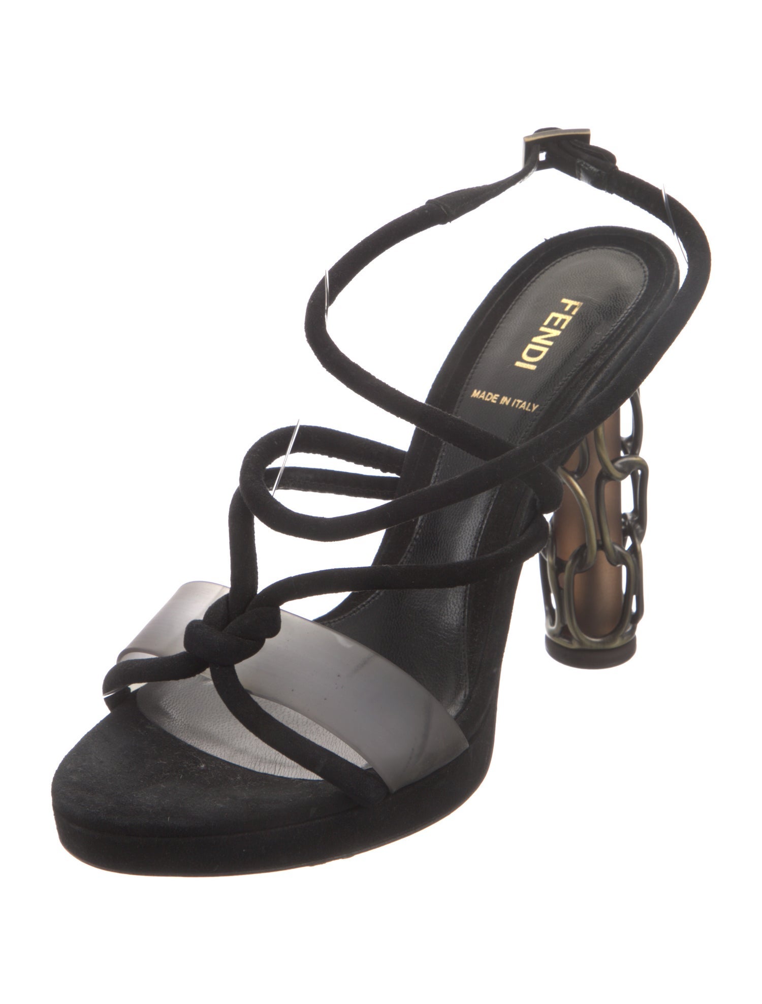 Fendi Suede Colorblock Pattern Gladiator Sandals