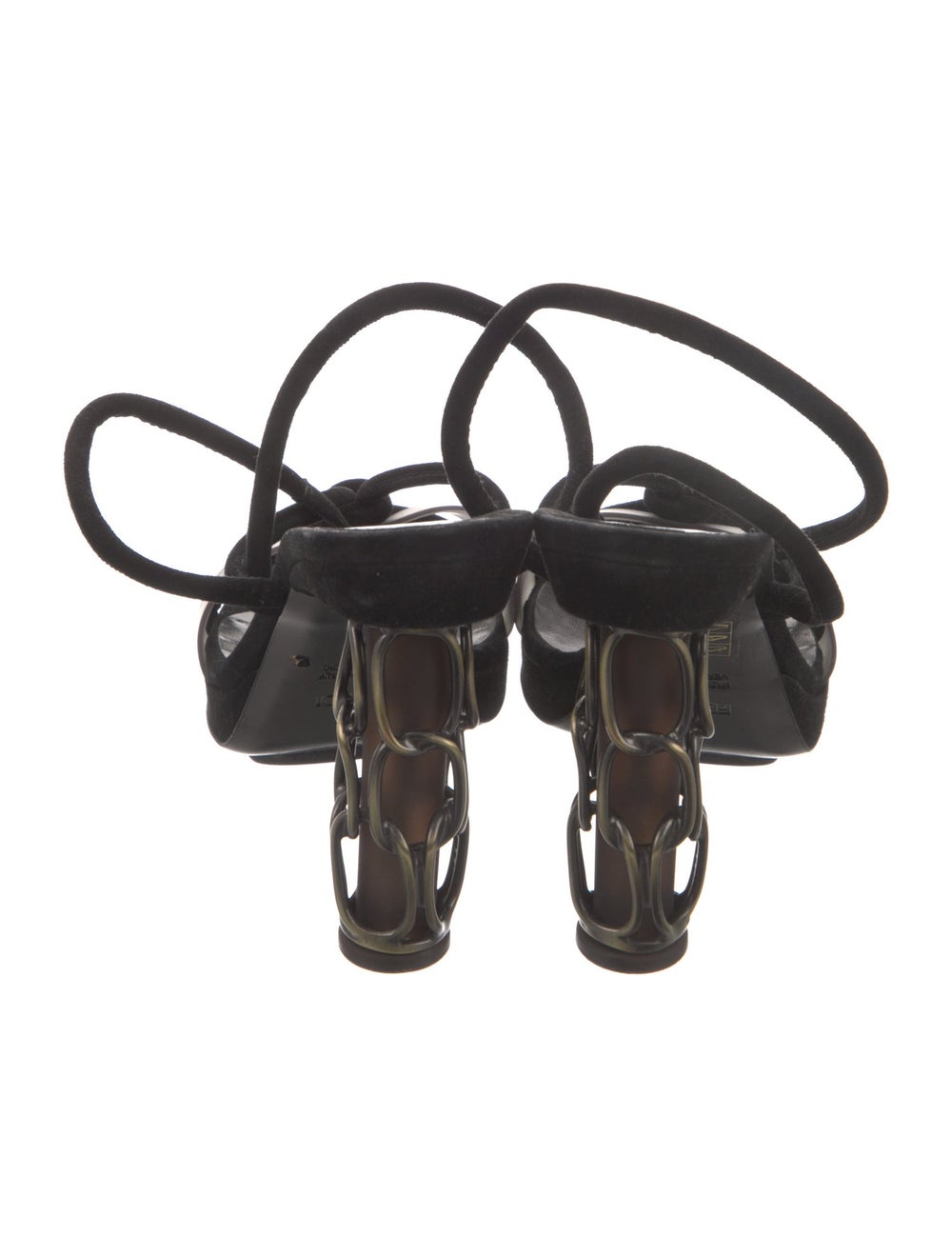 Fendi Suede Colorblock Pattern Gladiator Sandals - image 4