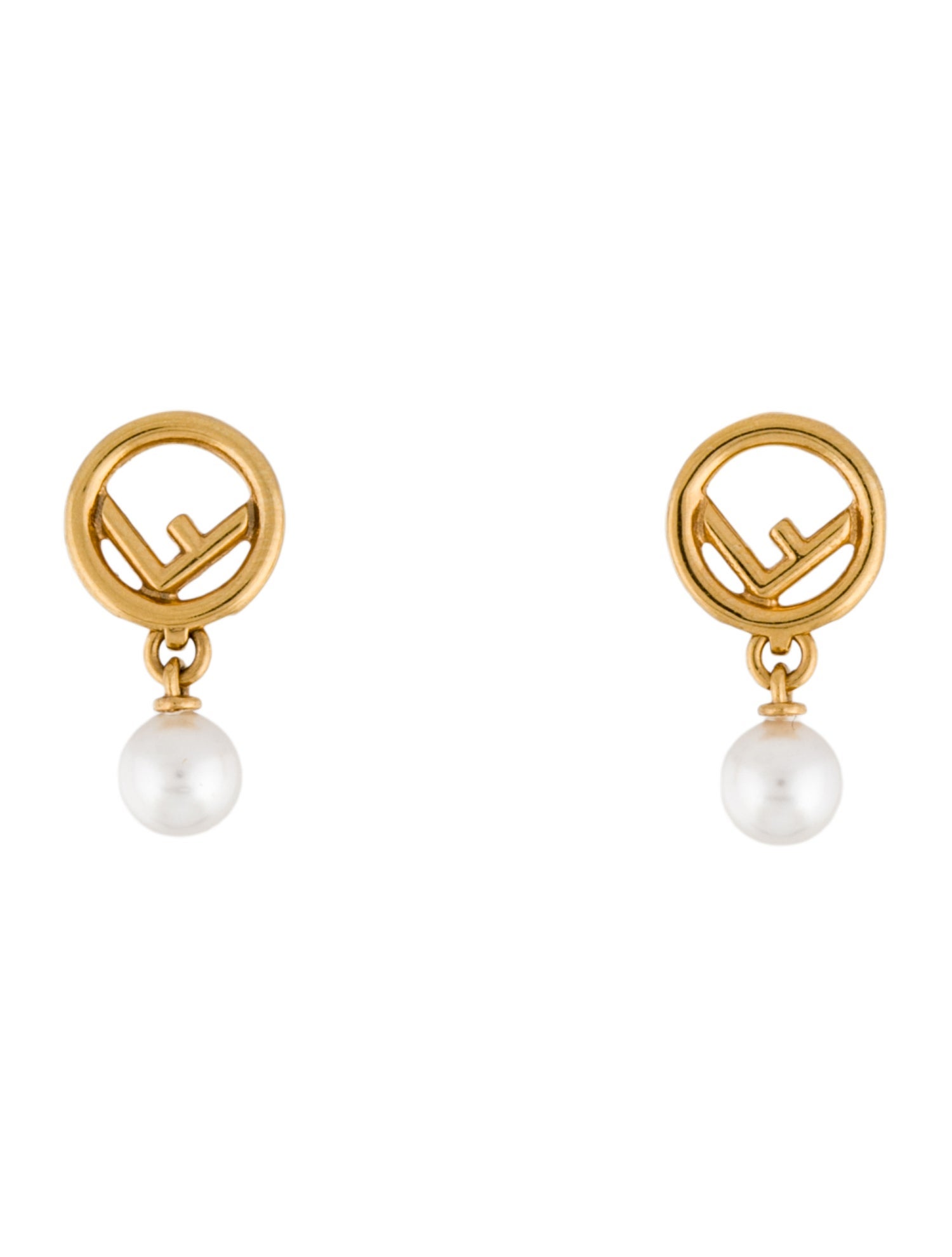 Fendi Faux Pearl Drop Earrings