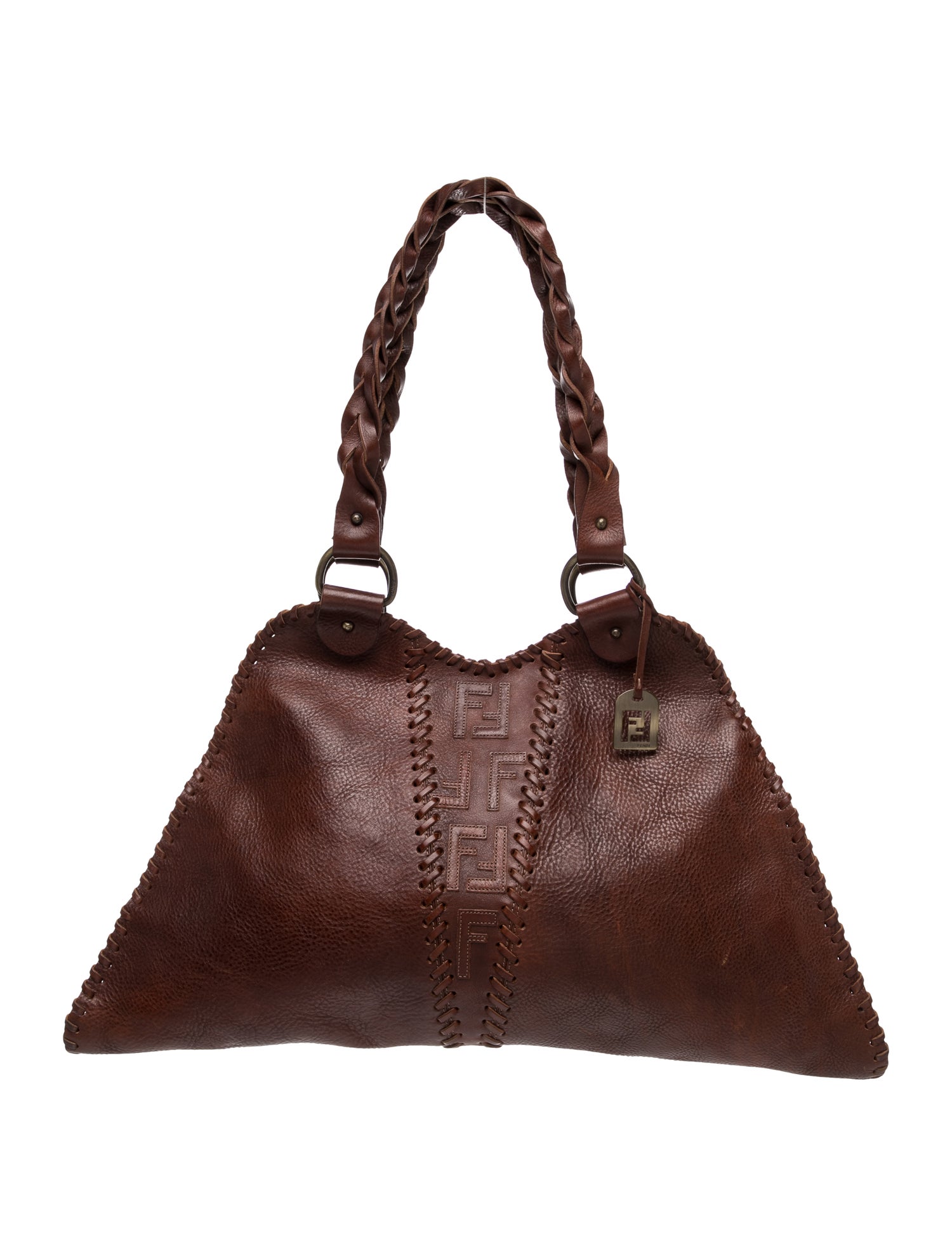Fendi Zucca FF Devil Trapezio Vintage - Brown Shoulder Bags