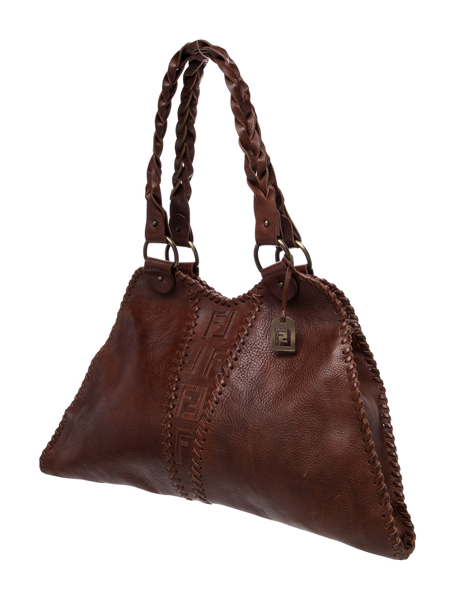 Fendi Zucca FF Devil Trapezio Vintage - Brown Shoulder Bags
