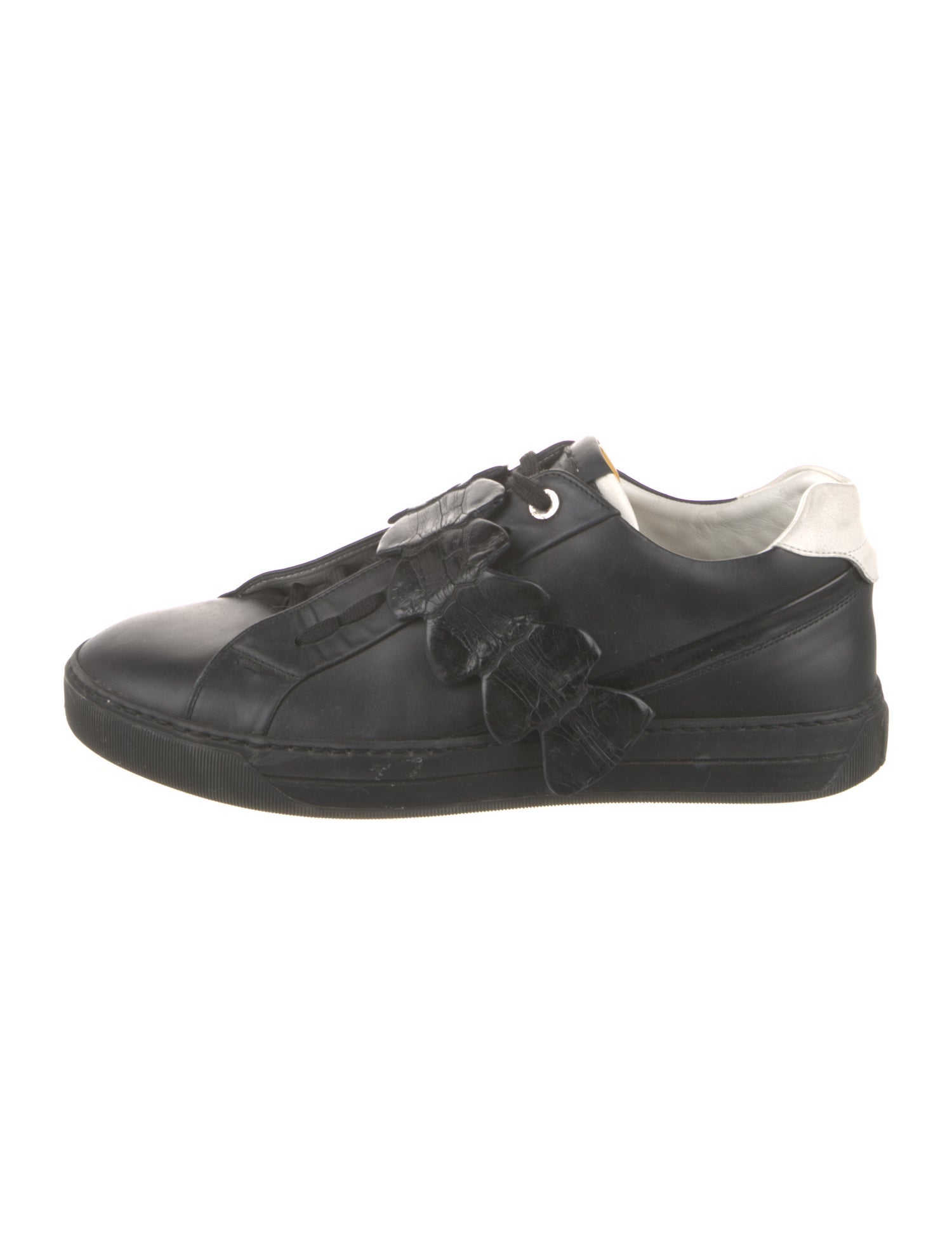 Fendi Karligraphy Accent Leather Sneakers