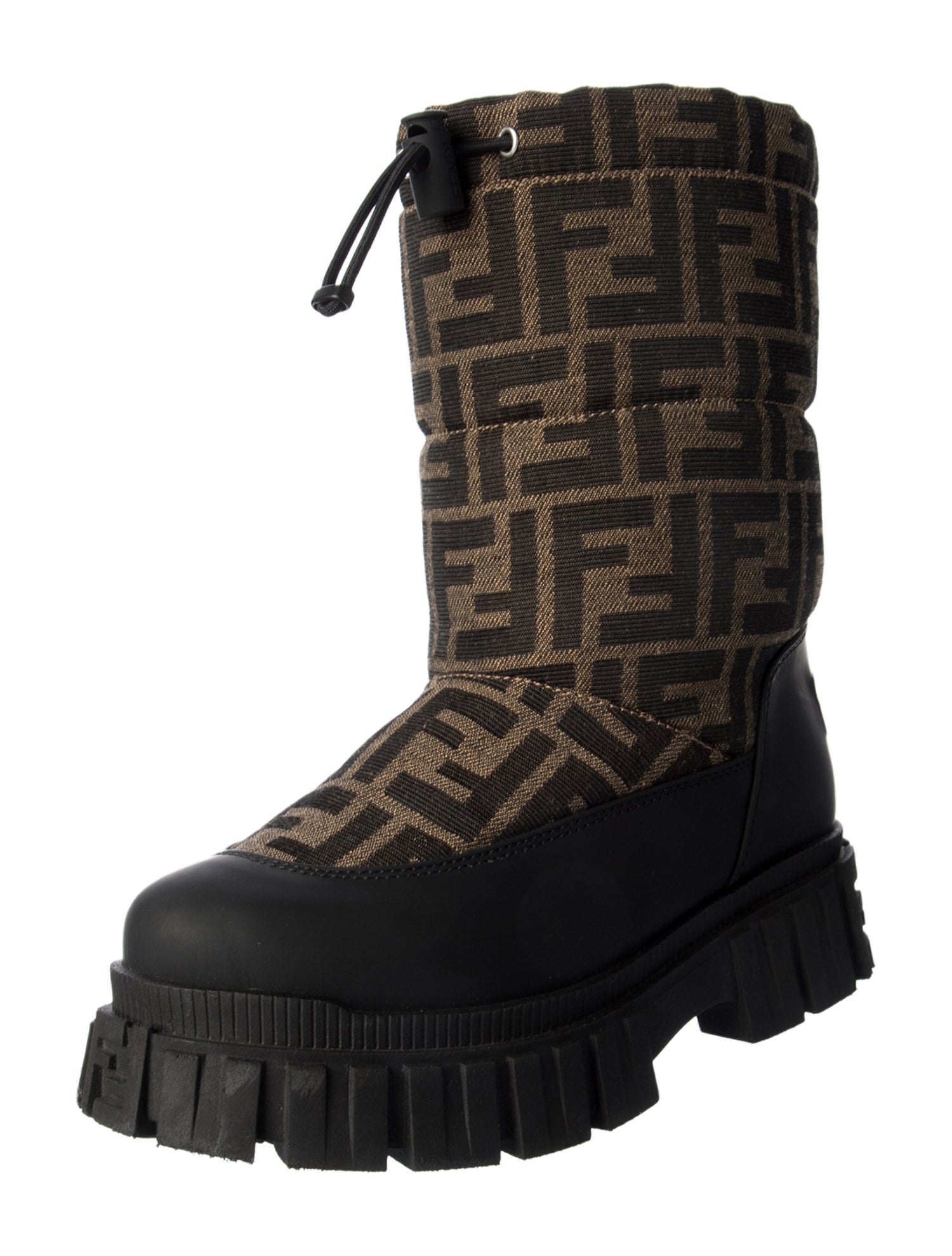 Fendi Brown and black patterned boot