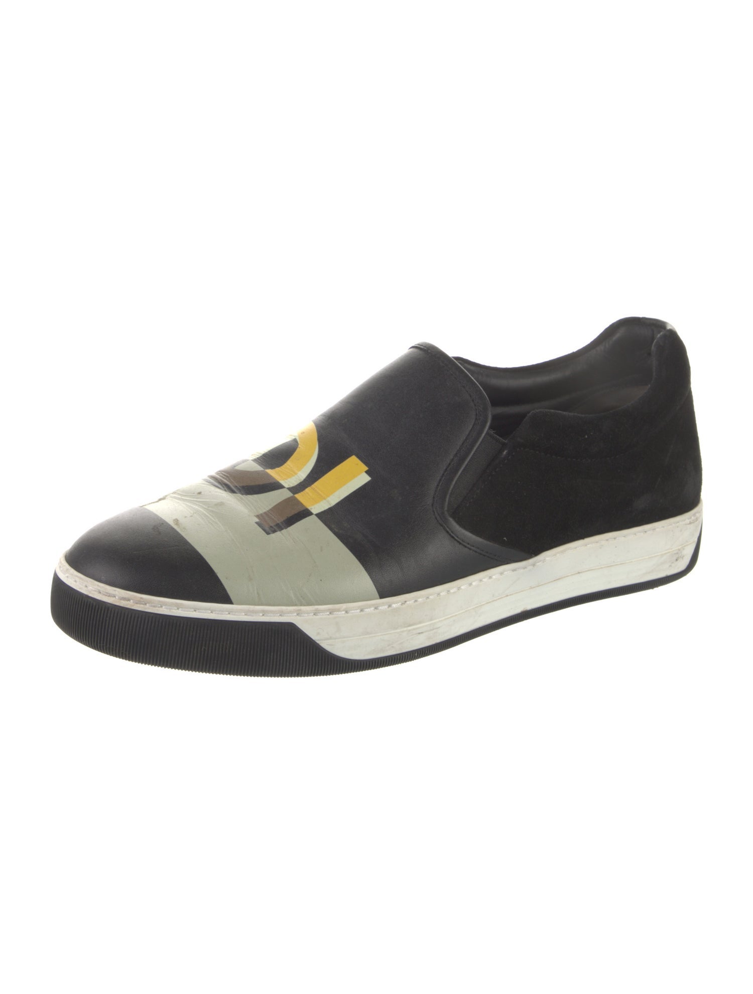 Fendi Leather Graphic Print Espadrilles