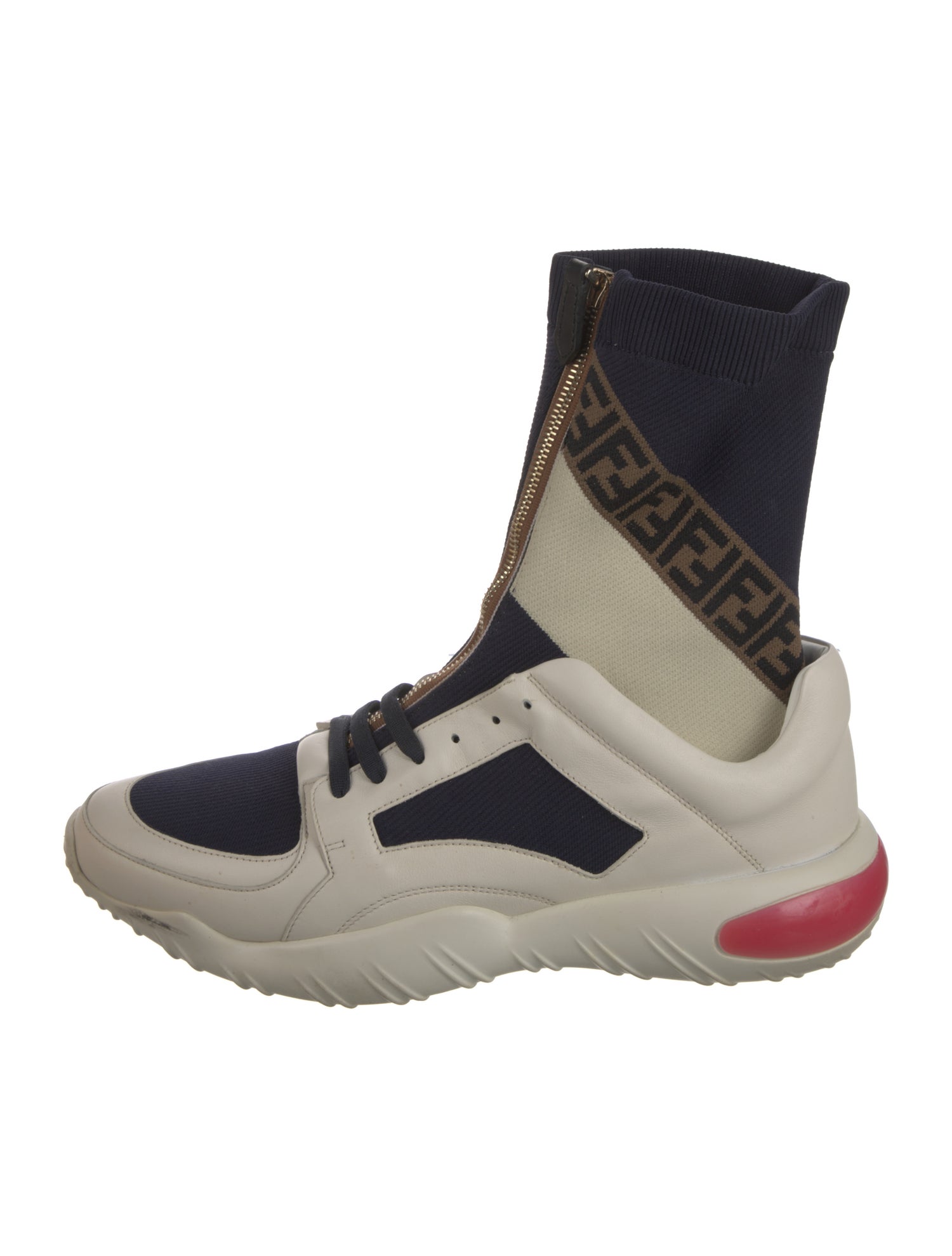 Fendi Leather Printed Sneakers