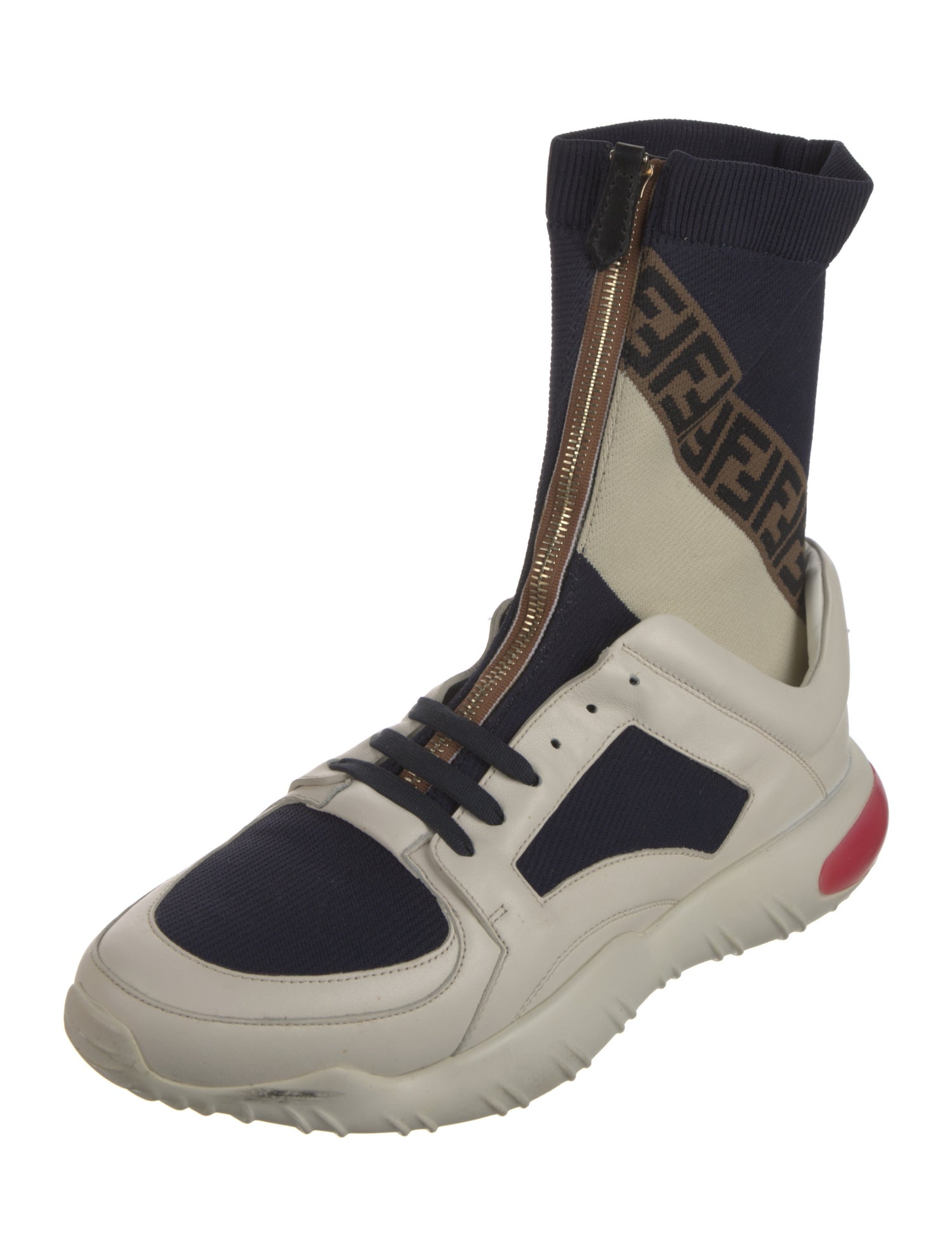 Fendi Leather Printed Sneakers